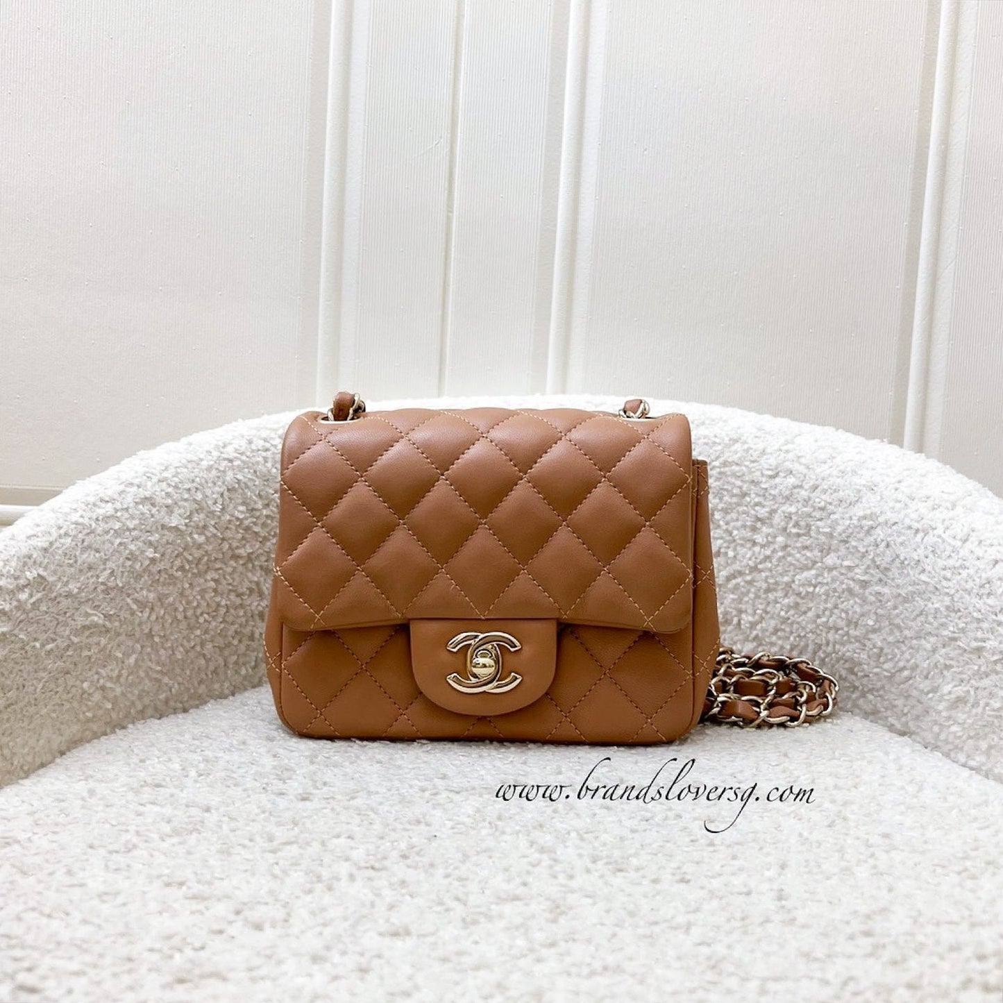 Chanel Classic Square Mini Flap in 21P Caramel Lambskin and Lghw ( ) Handbag