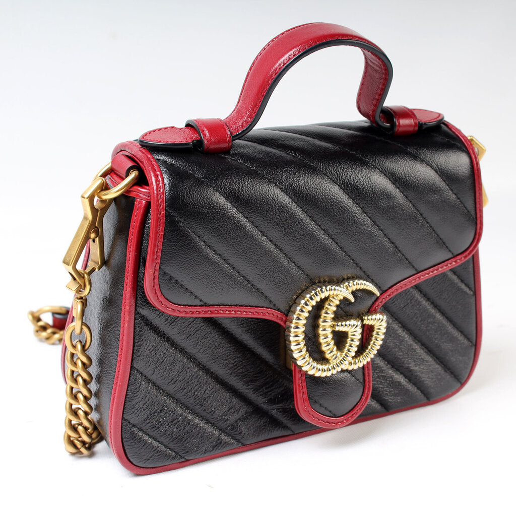 Gucci Marmont Mini Top Handle Travel Bag Top Handle