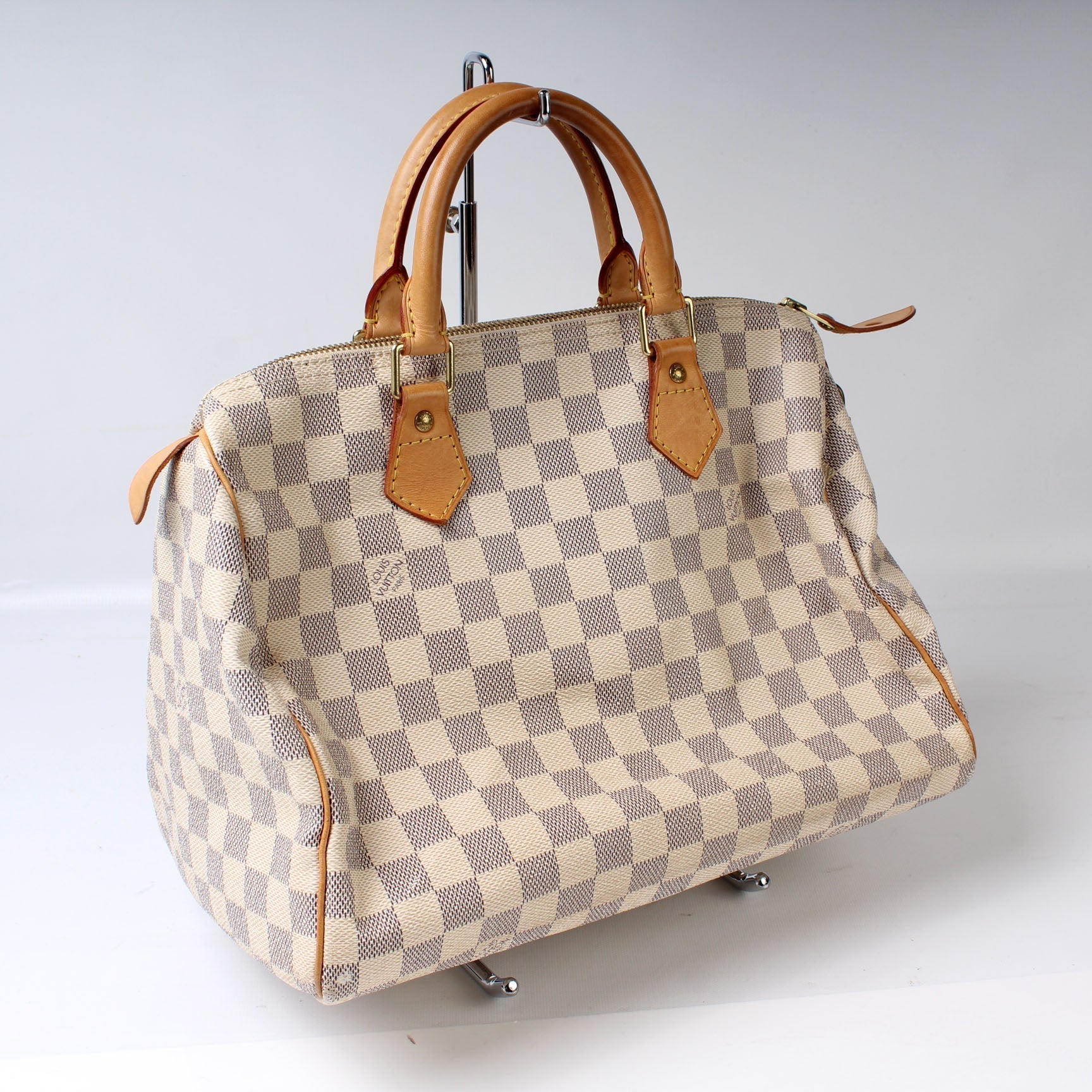 Louis Vuitton Speedy 30 Azur Damier Handbag Azur 15