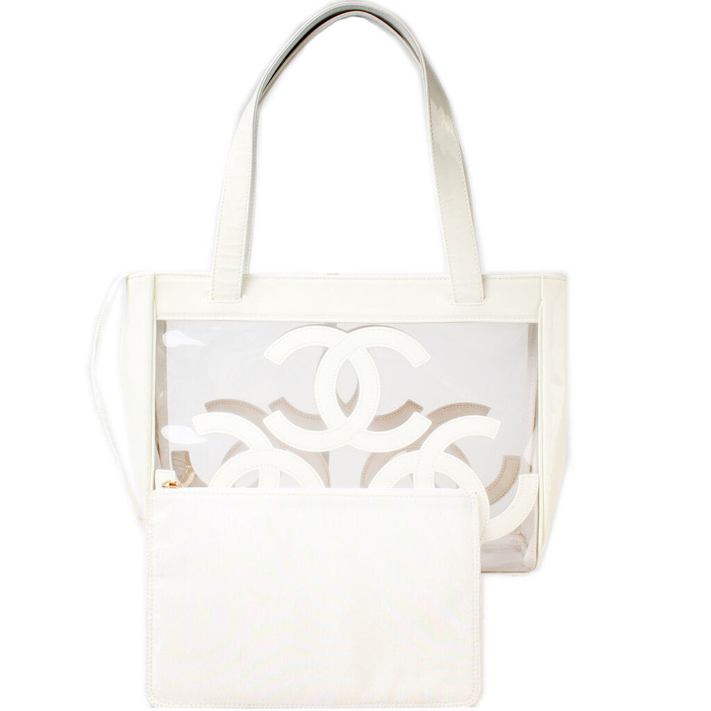 Chanel Beach PVC Triple CC Handbag