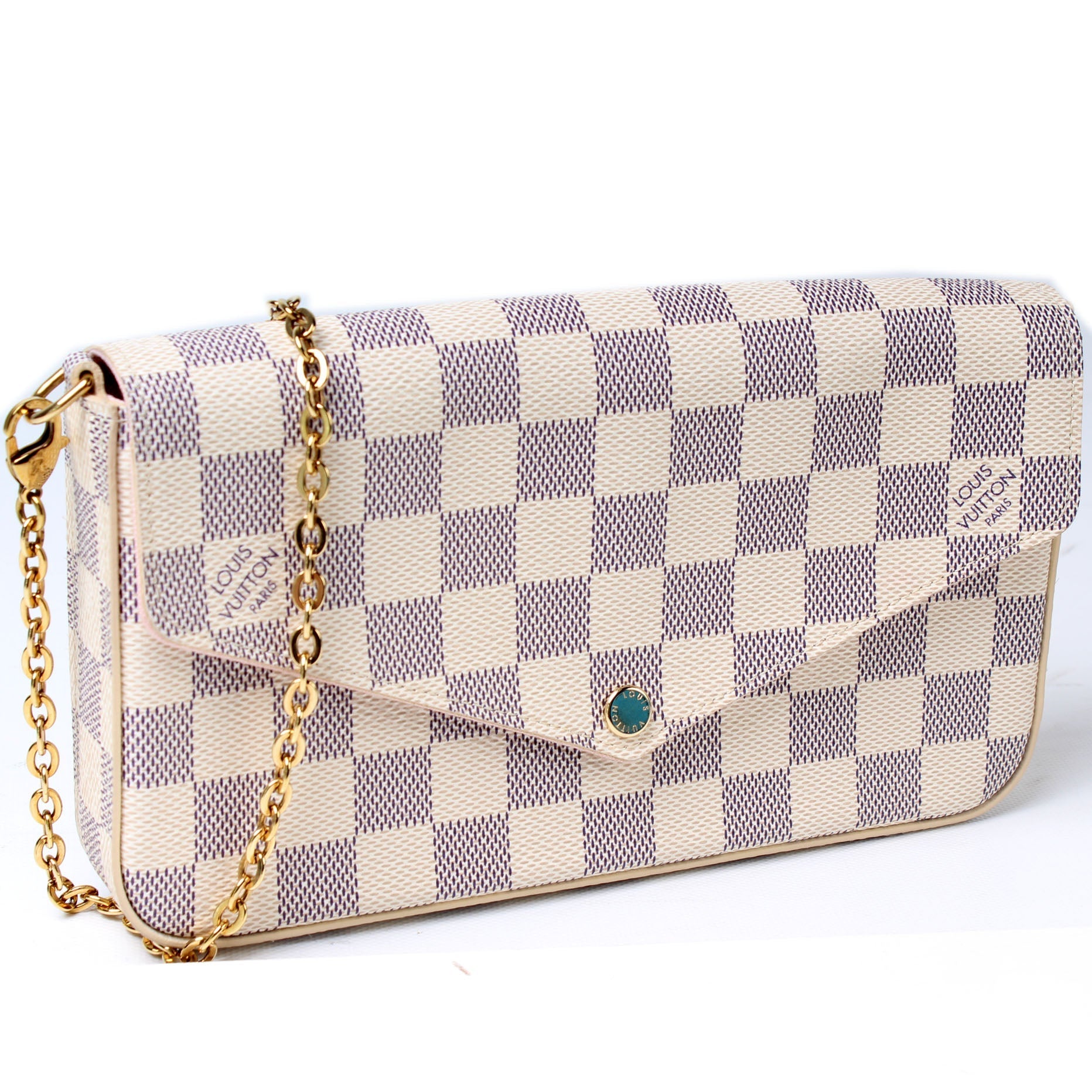 Louis Vuitton Pochette Felicie Azur Damier Clutch Bag Azur 5C88Ab5A