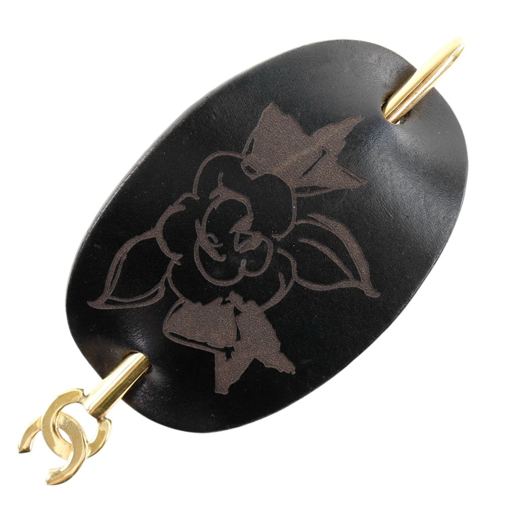 CHANEL Hair decoration leather black Women  