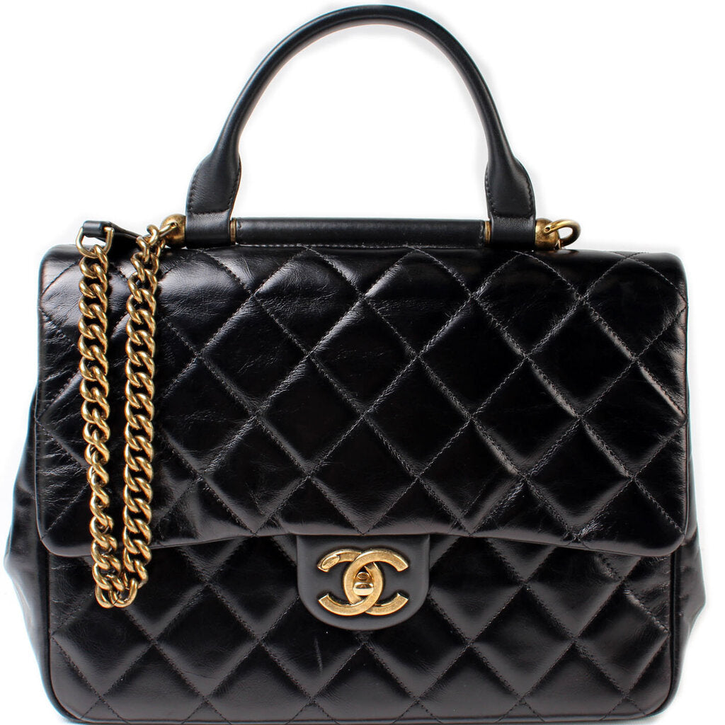 Chanel Bar Top Handle Flap 23M Gold Handbag