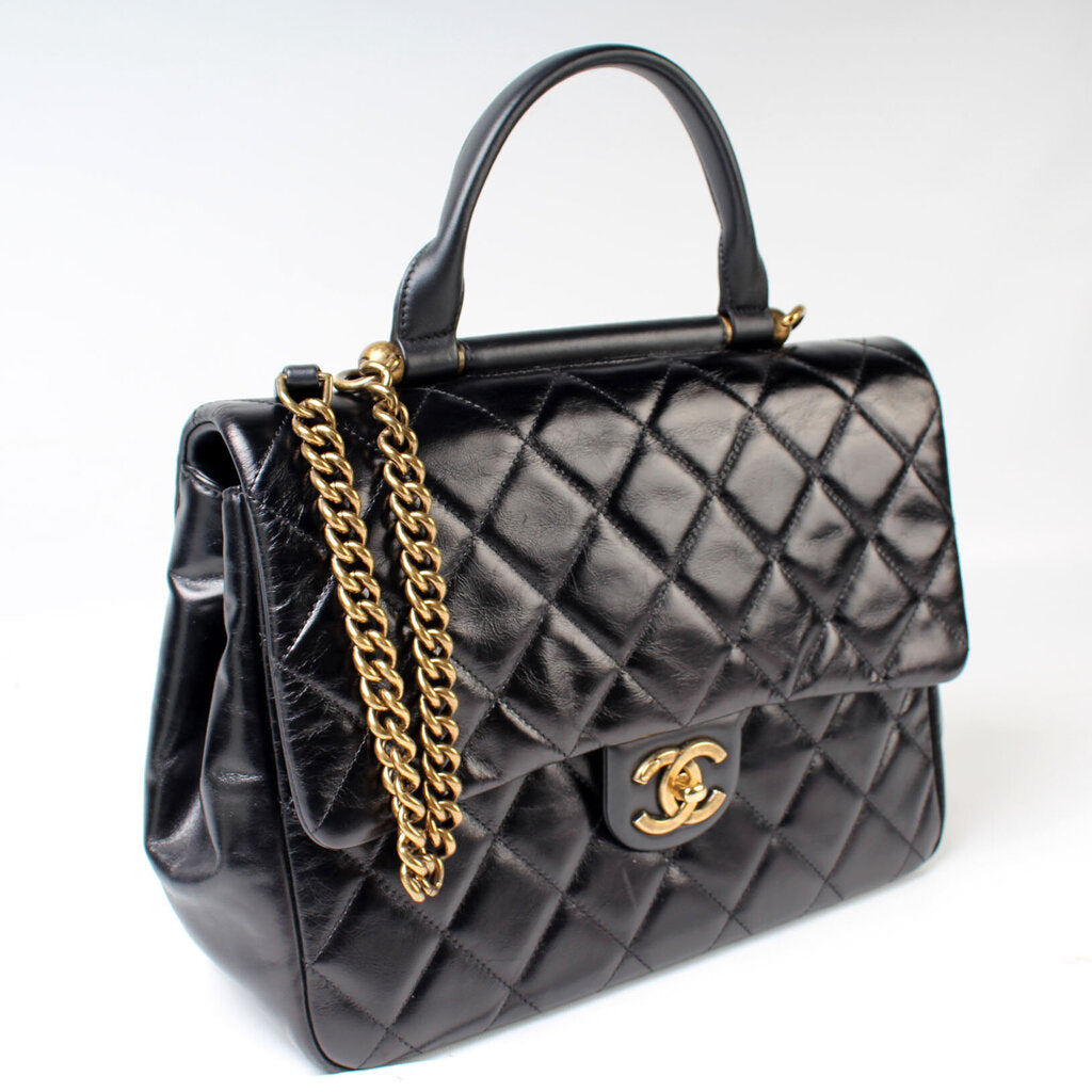 Chanel Bar Top Handle Flap 23M Gold Handbag