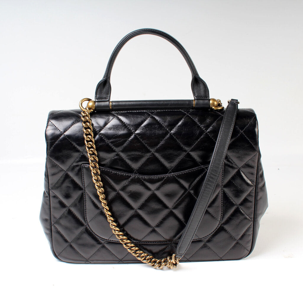 Chanel Bar Top Handle Flap 23M Gold Handbag
