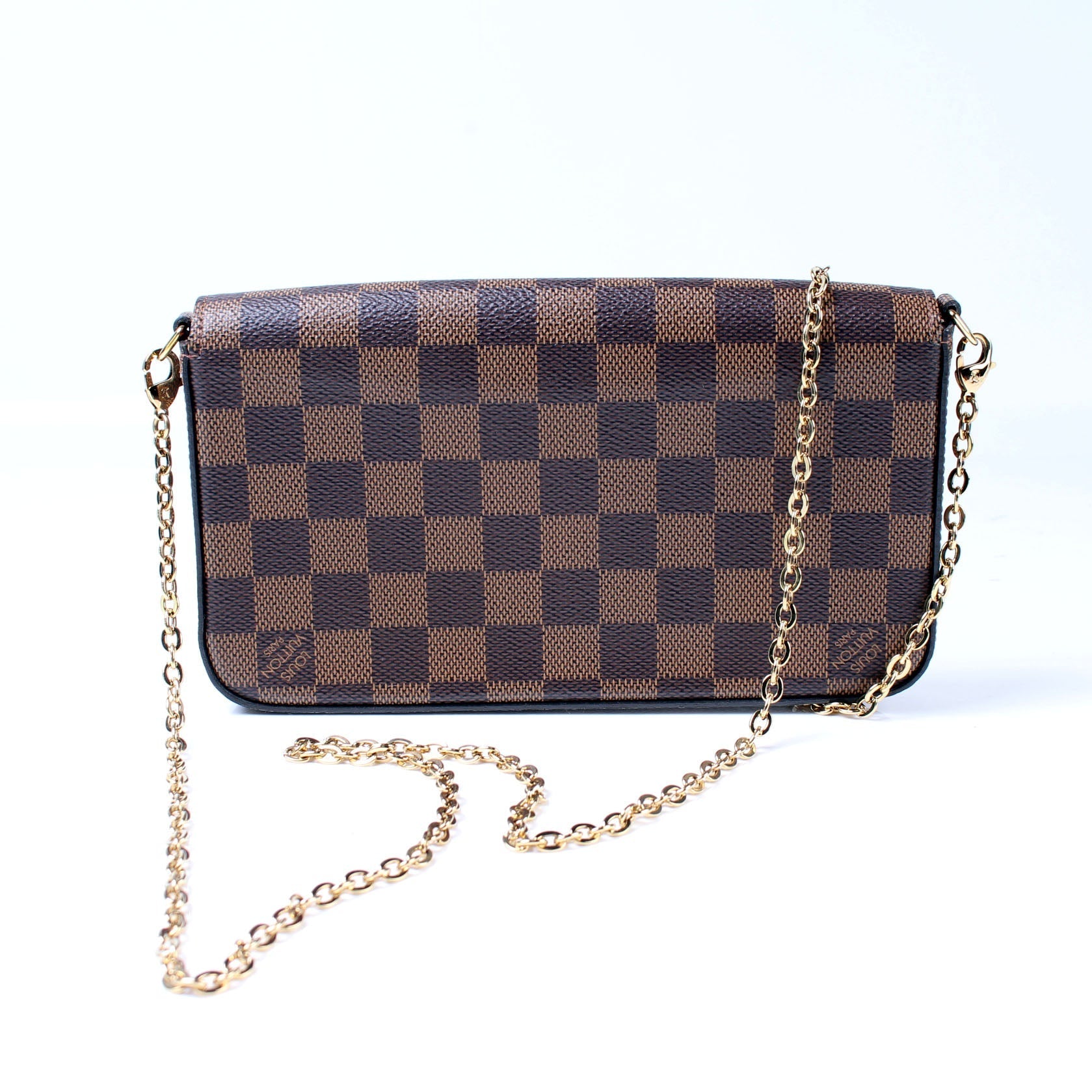 Louis Vuitton Pochette Felicie Ebene Damier Clutch Bag Ebene 6