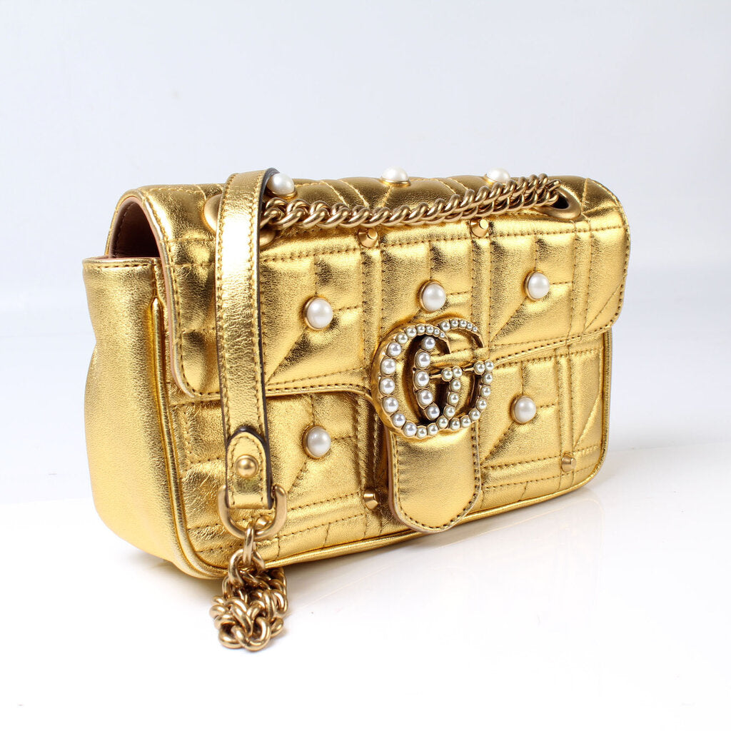 Gucci Marmont Mini Flap Shoulder Bag Flap 4