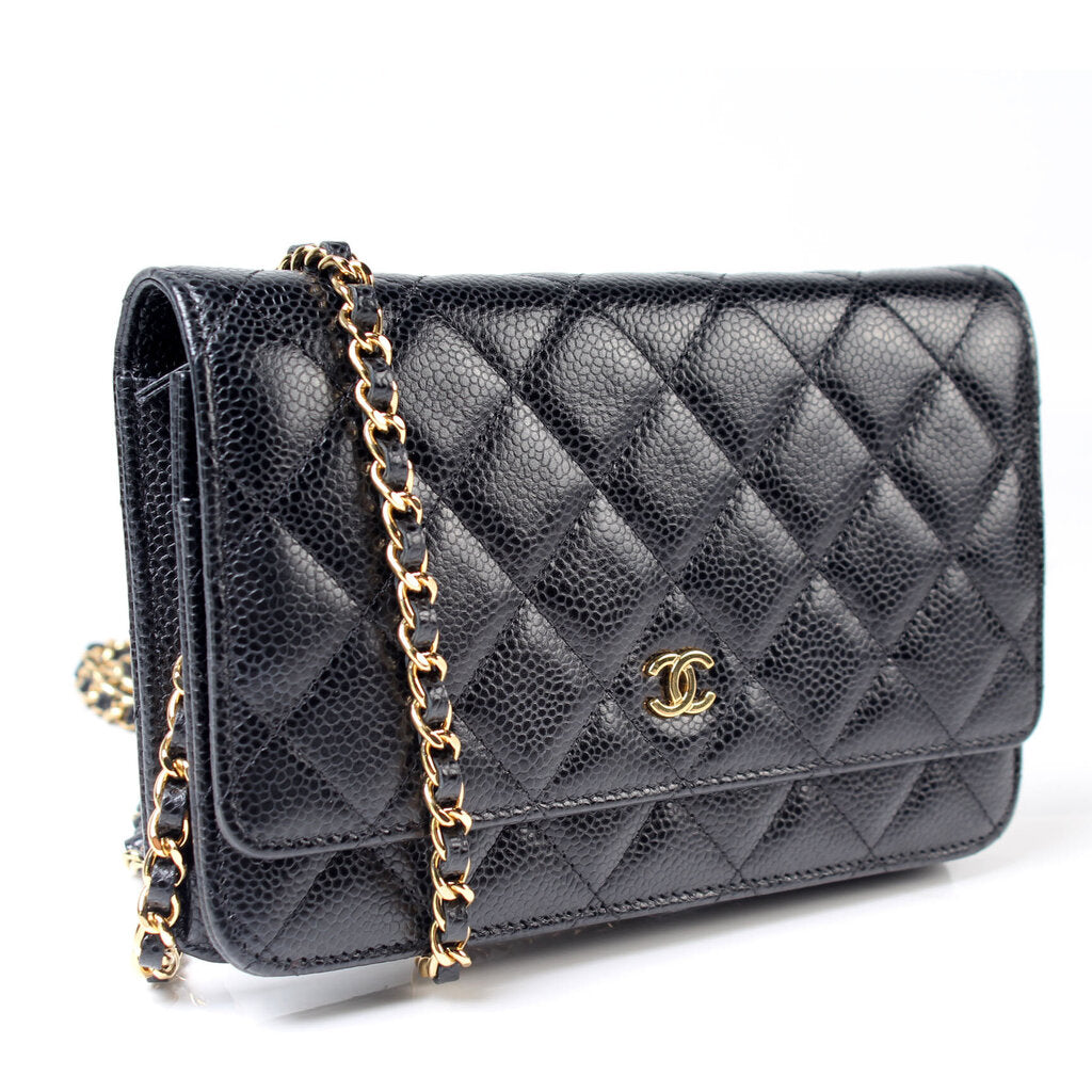 Chanel WOC Classic Quilted Caviar 24M Clutch Bag