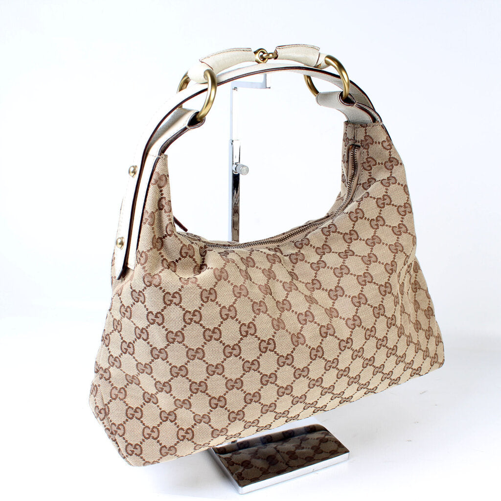 Gucci Horsebit Canvas Shoulder Bag 3
