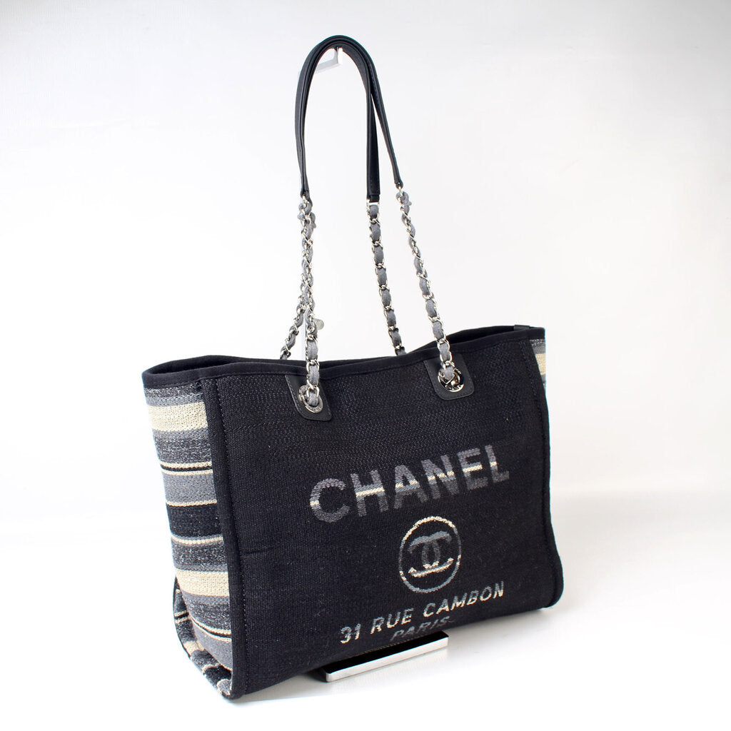 Chanel Deauville 26M Small Canvas Tote Bag