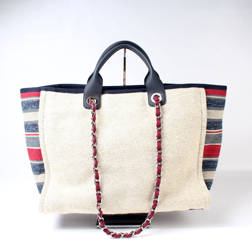 Chanel Deauville Canvas Tote Bag Tote Large