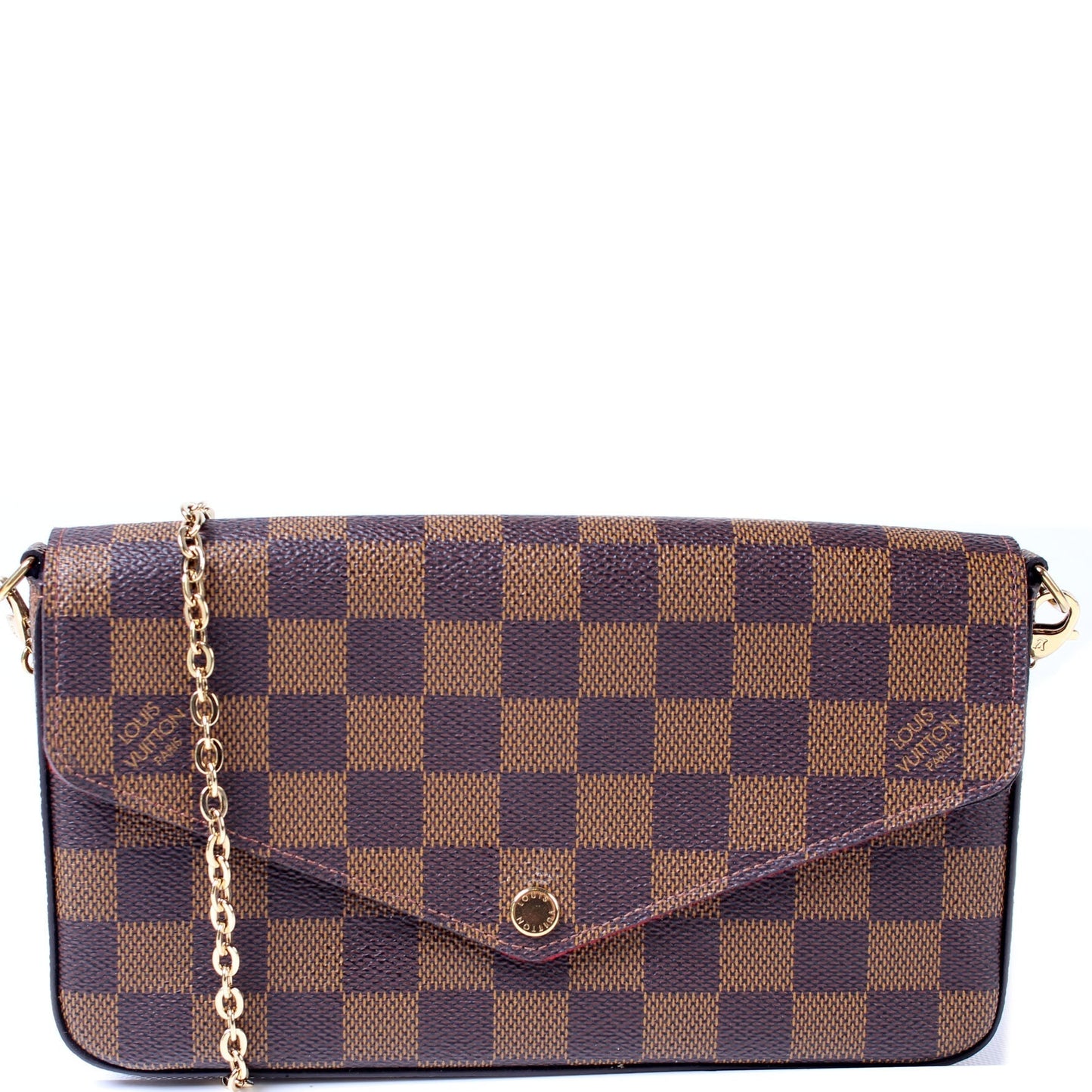 Louis Vuitton Pochette Felicie Ebene Damier Clutch Bag Ebene 7
