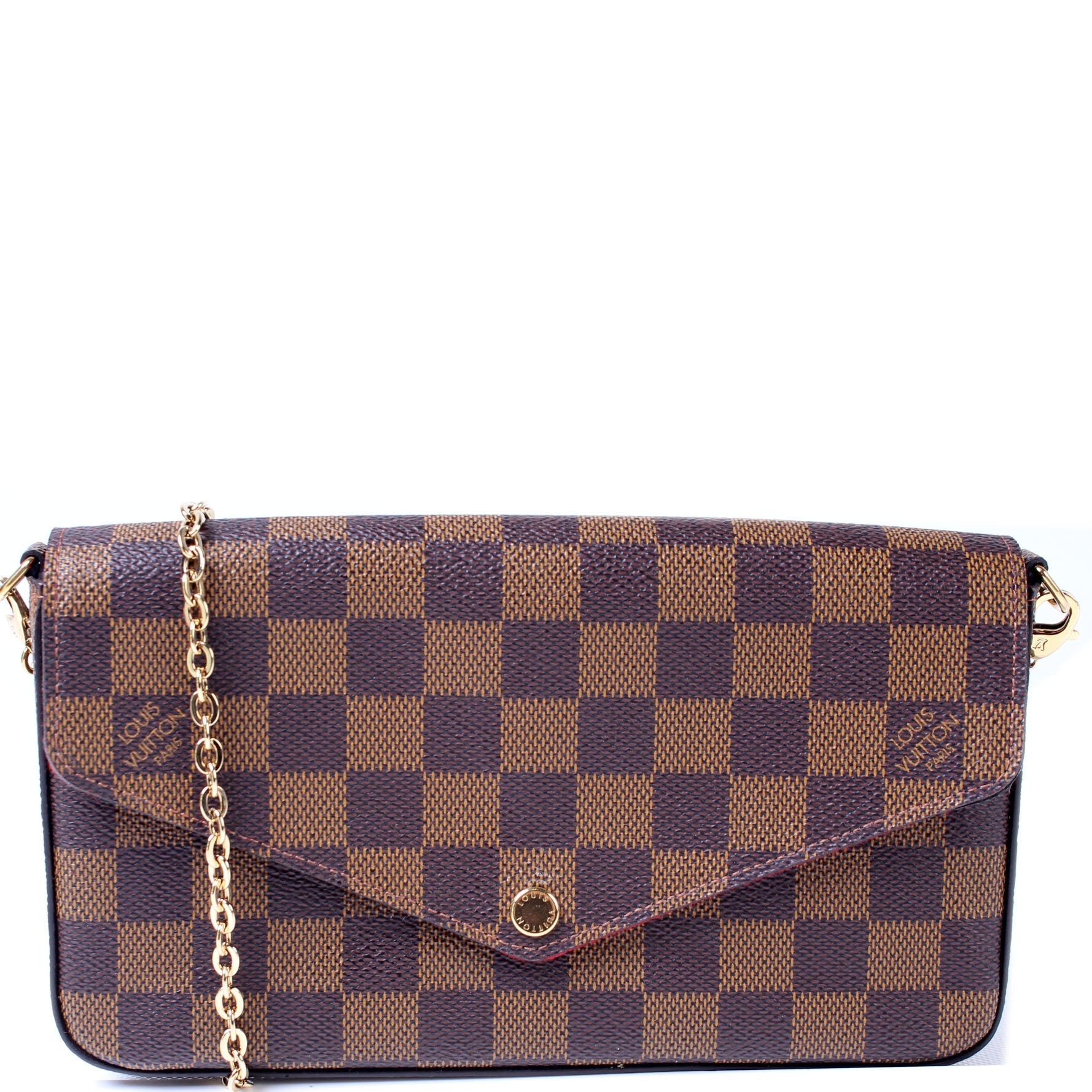 Louis Vuitton Pochette Felicie Ebene Damier Clutch Bag Ebene 7