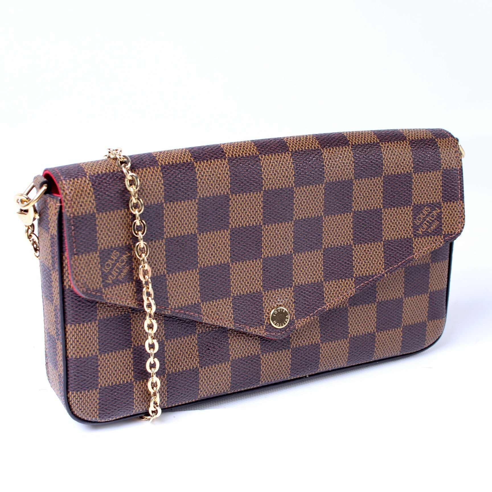 Louis Vuitton Pochette Felicie Ebene Damier Clutch Bag Ebene 7