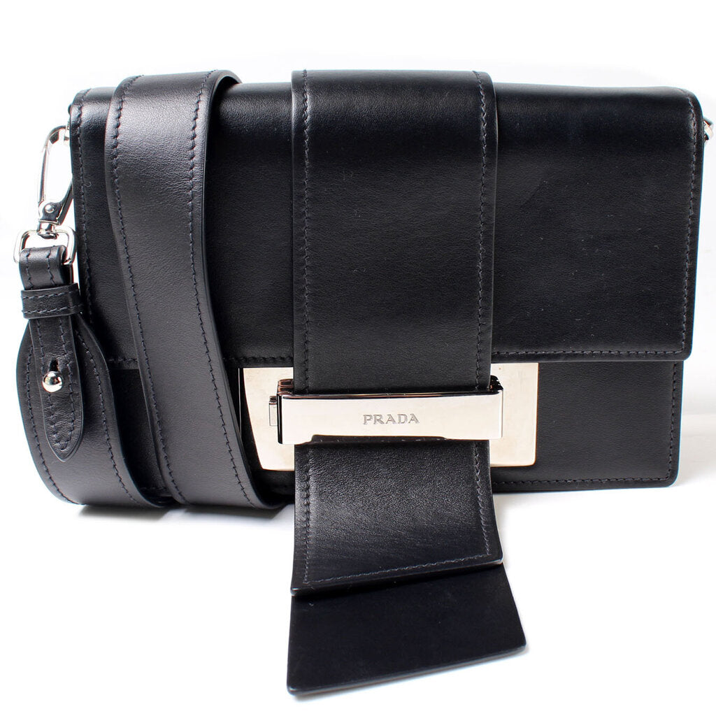 Prada Ribbon City Calf Shoulder Bag