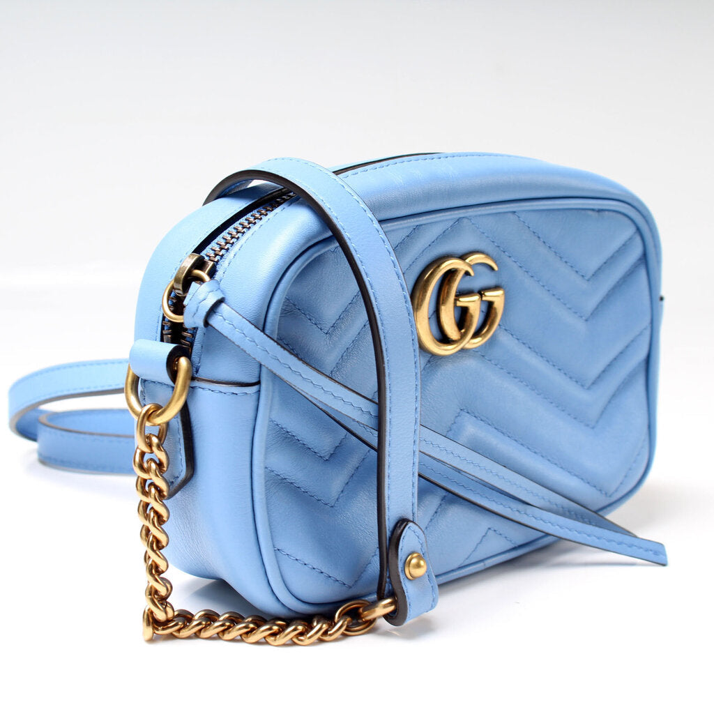 Gucci Marmont Camera Blue Mini Travel Bag Bag Blue