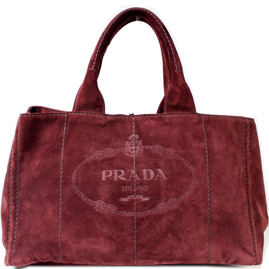 Prada Canapa Hobo Bag Suede Medium Travel Bag