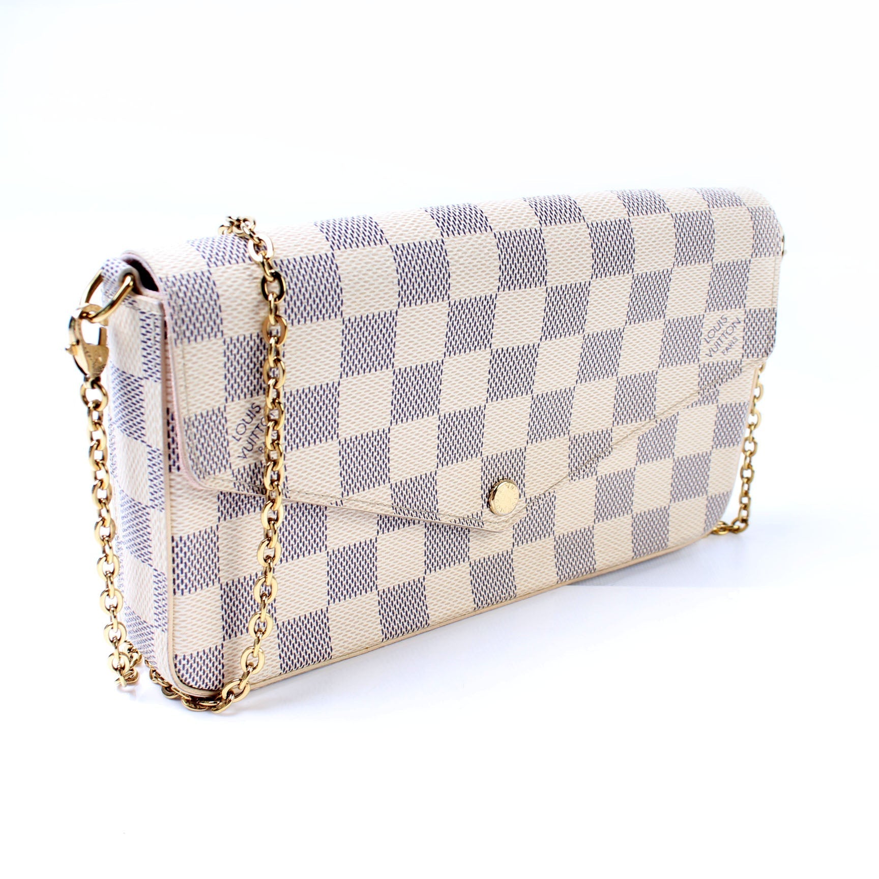 Louis Vuitton Pochette Felicie Azur Damier Clutch Bag Azur 11