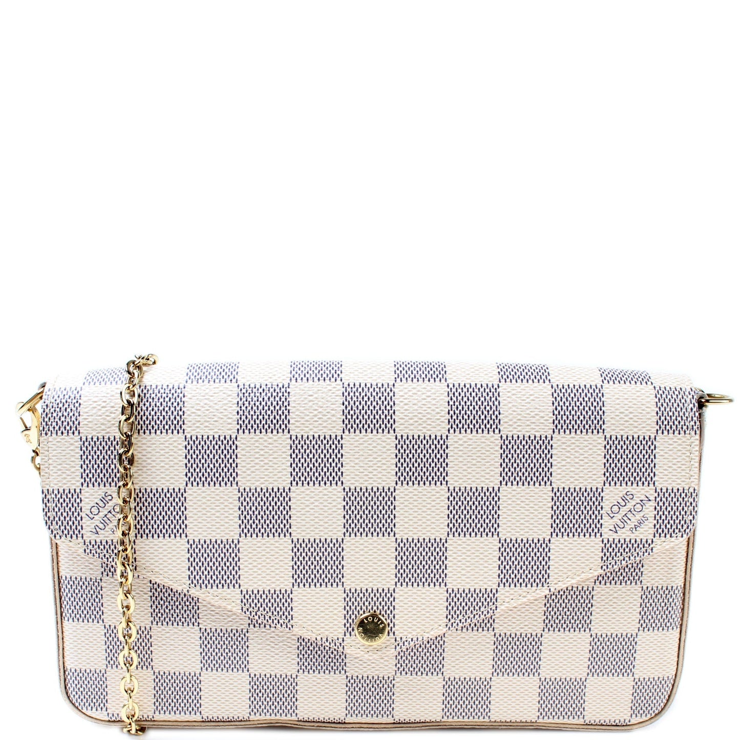 Louis Vuitton Pochette Felicie Azur Damier Clutch Bag Azur 10