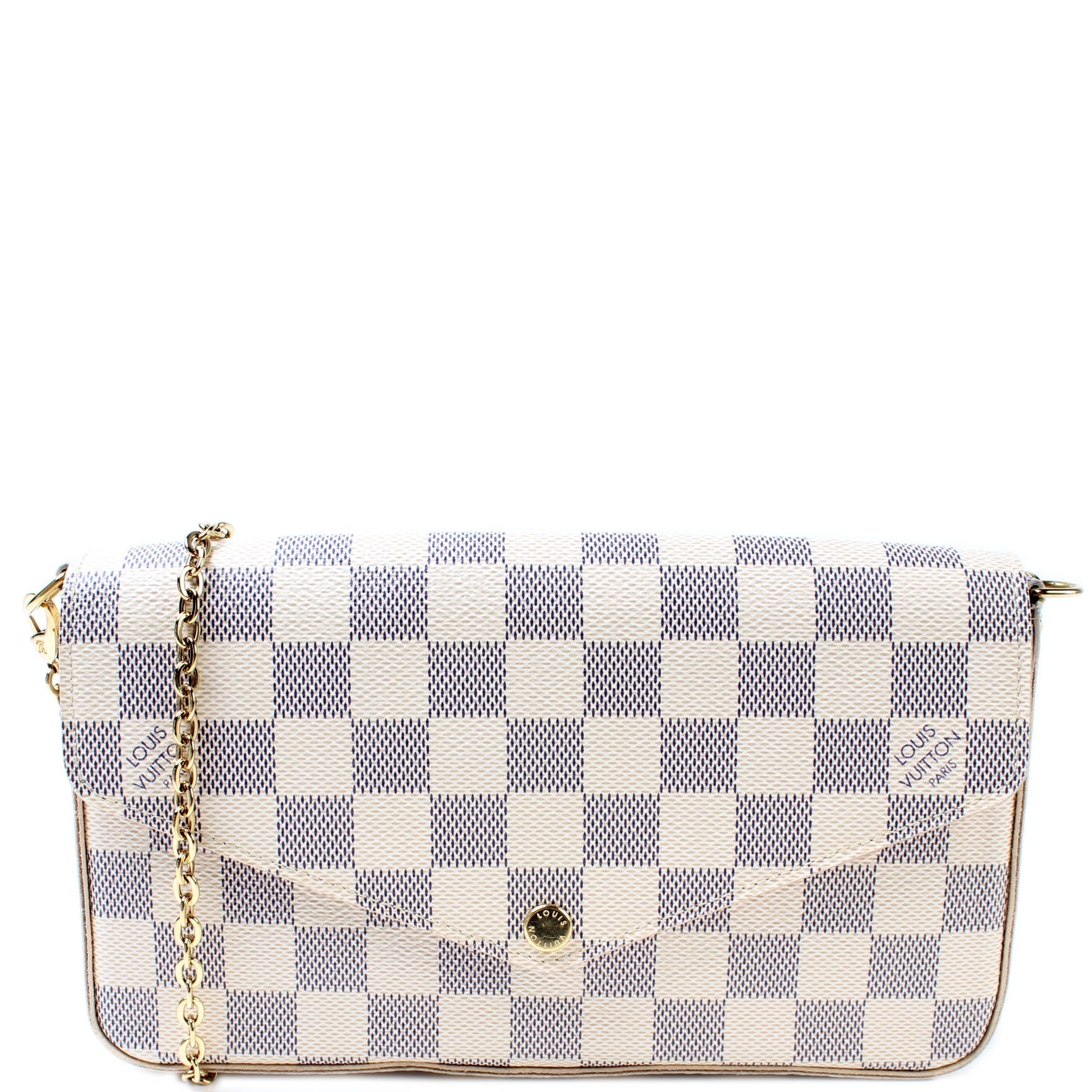Louis Vuitton Pochette Felicie Azur Damier Clutch Bag Azur 10