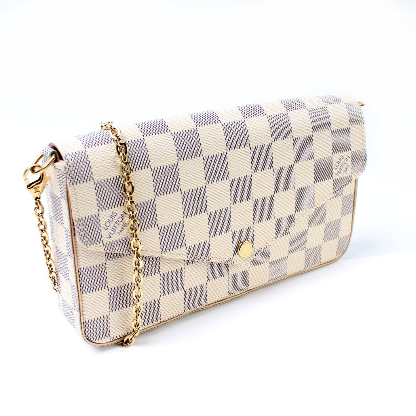 Louis Vuitton Pochette Felicie Azur Damier Clutch Bag Azur 10
