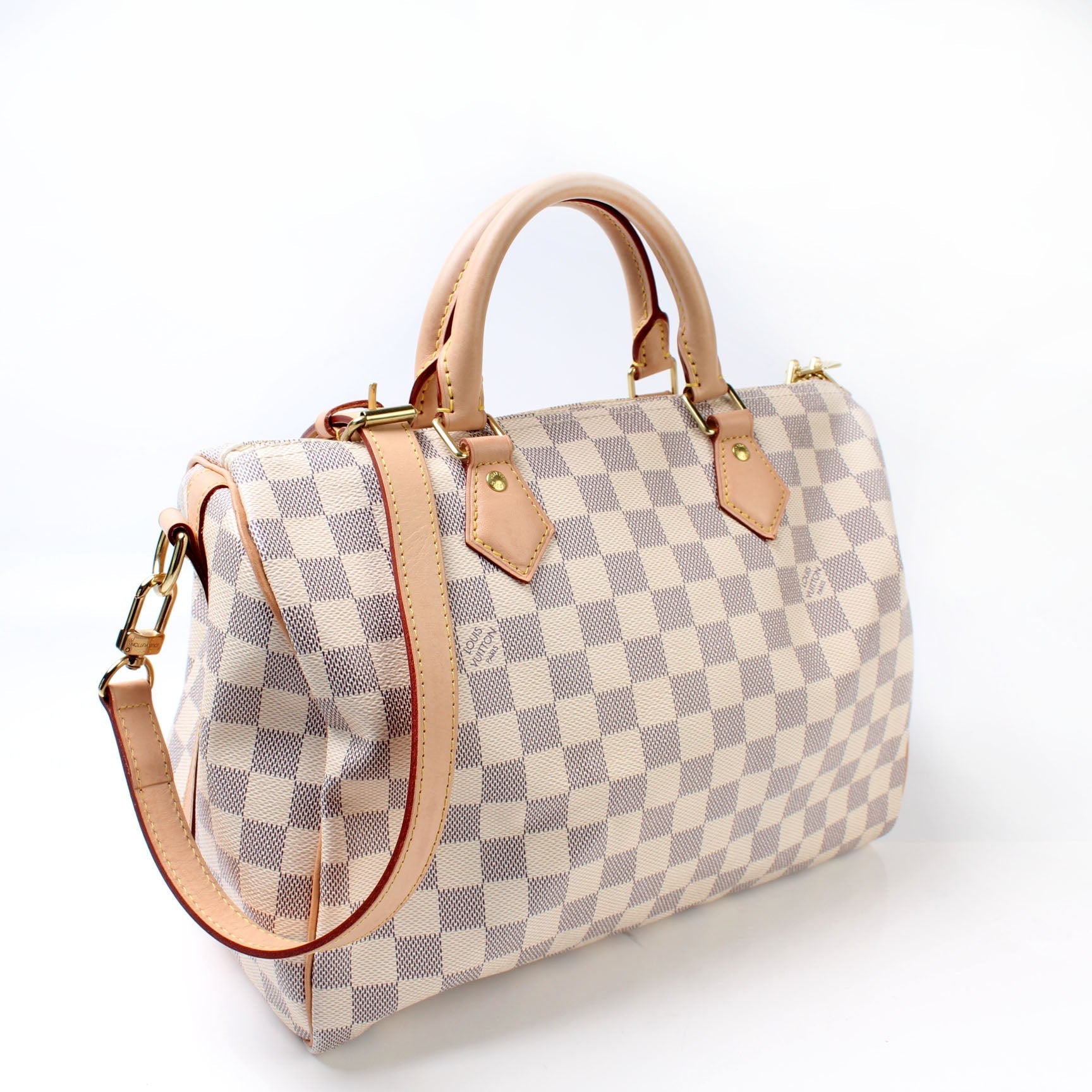 Louis Vuitton Speedy 30 Bandouliere Azur Damier Handbag Azur 8