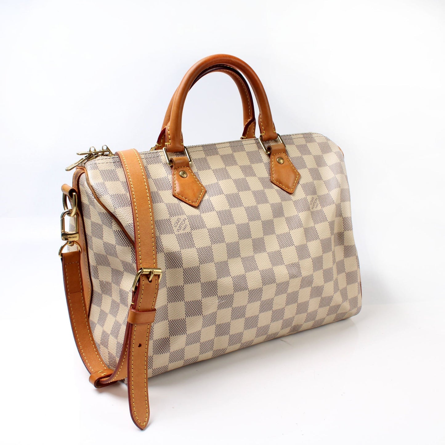 Louis Vuitton Speedy 30 Bandouliere Azur Damier Handbag Azur 9