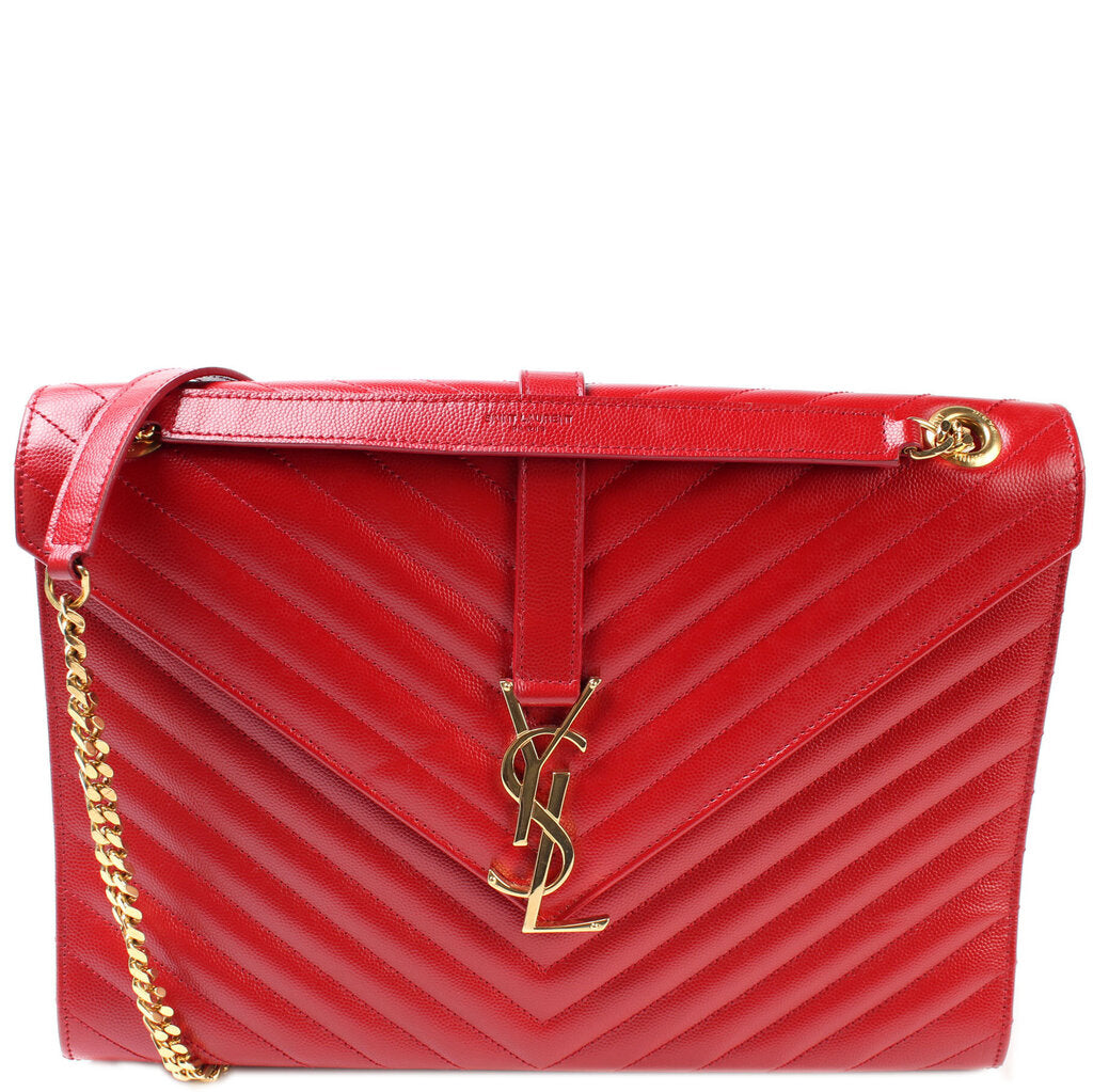 YSL Saint Laurent Monogramme Chevron Satchel Bag