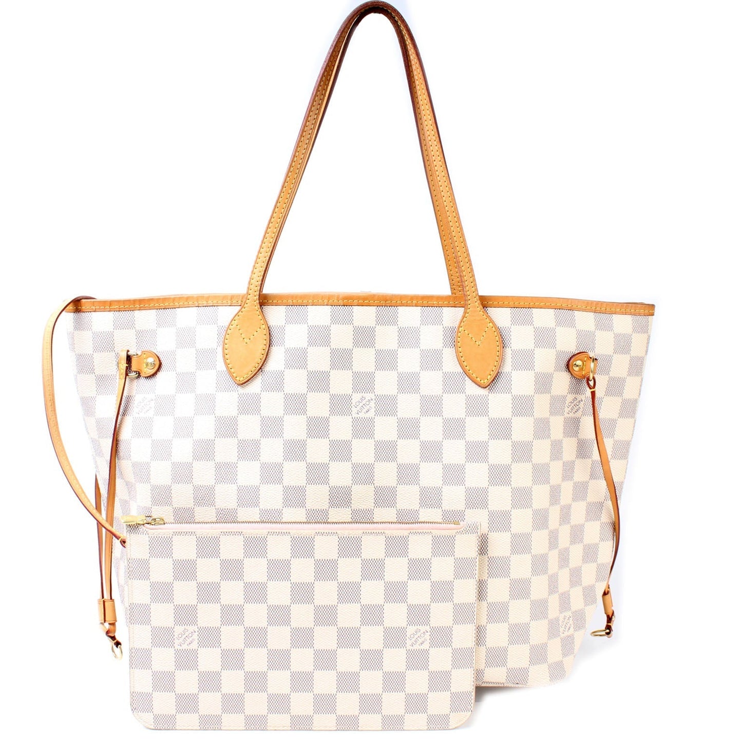 Louis Vuitton Neverfull MM W Pochette Azur Damier Tote Bag