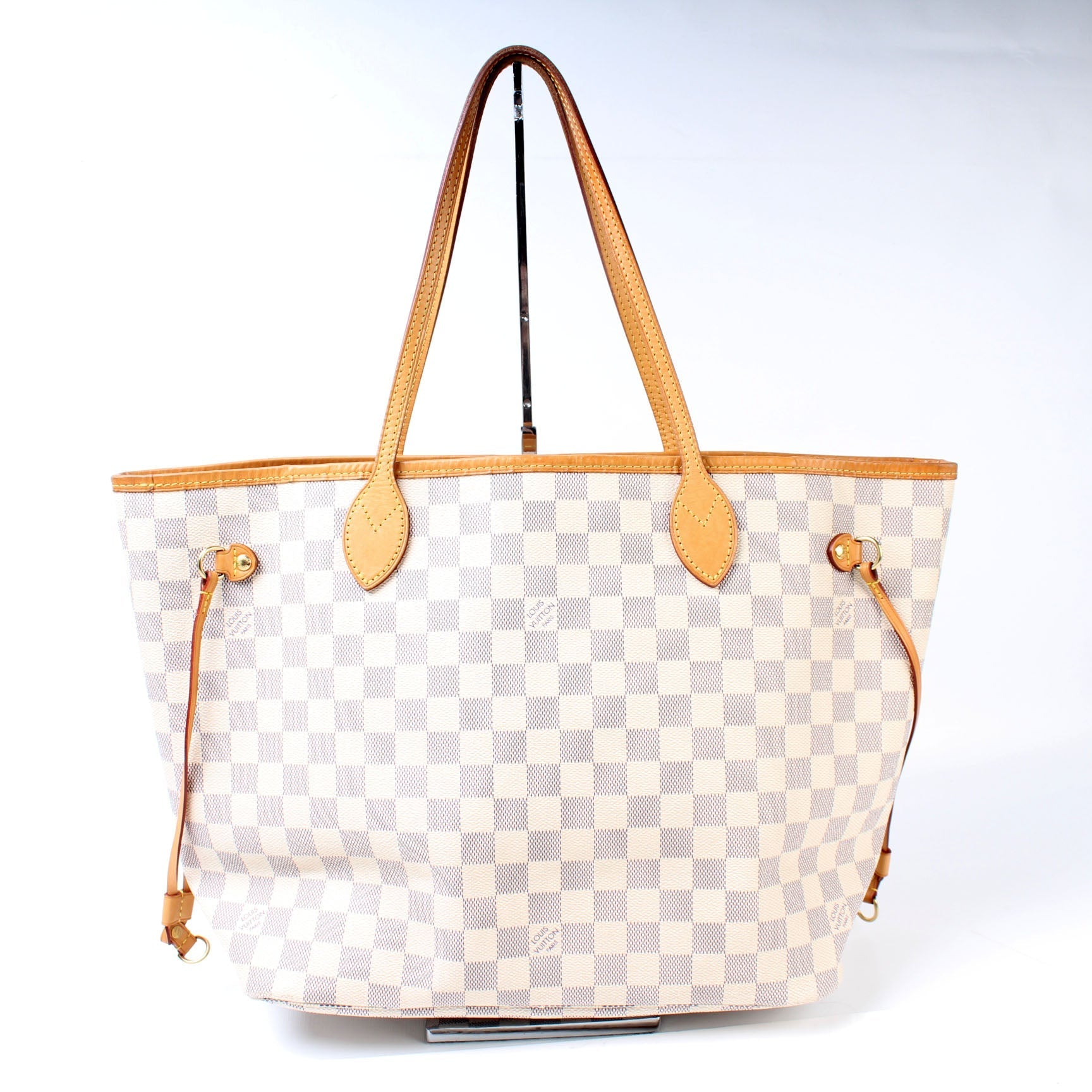 Louis Vuitton Neverfull MM W Pochette Azur Damier Tote Bag