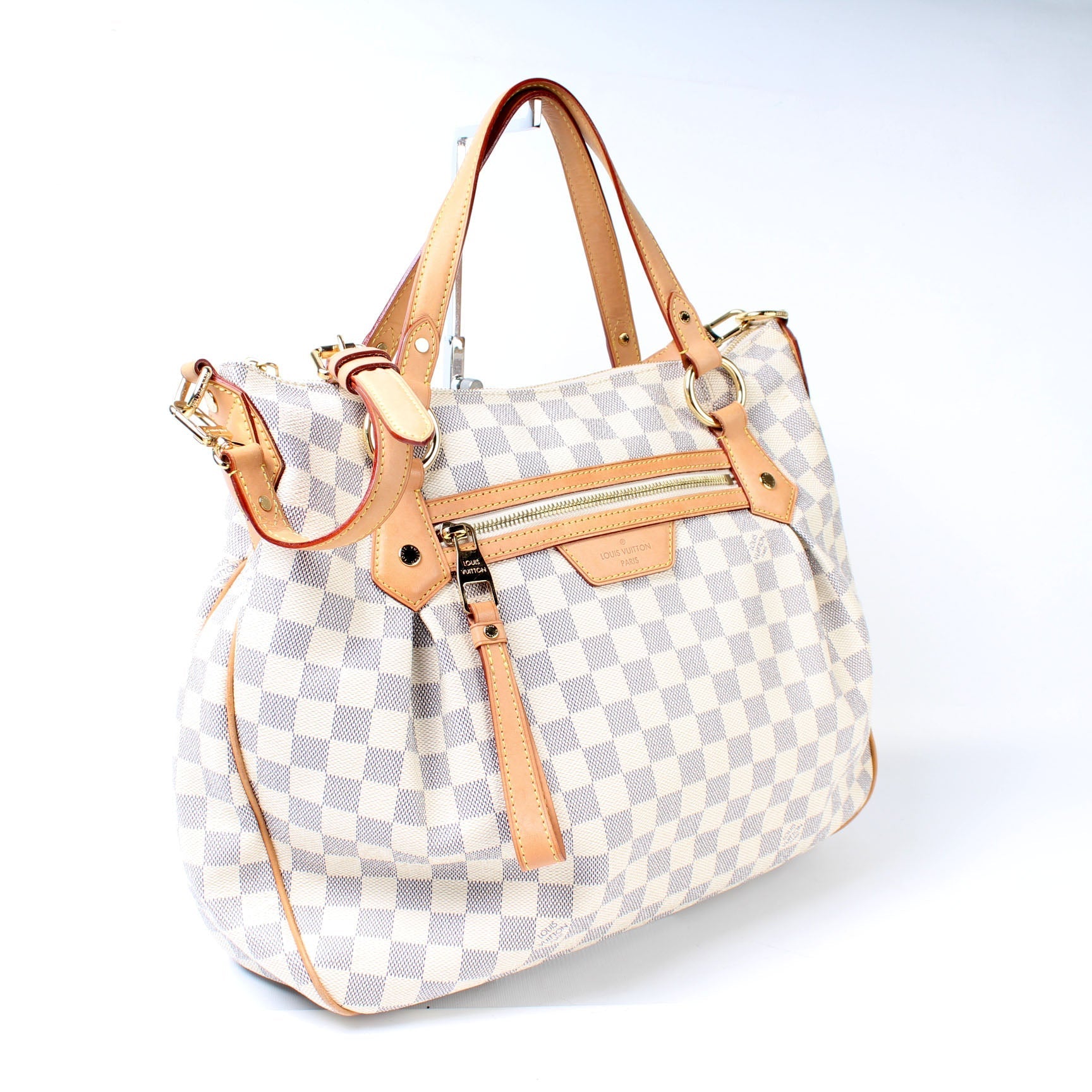 Louis Vuitton Evora MM Azur Damier Handbag Azur 4