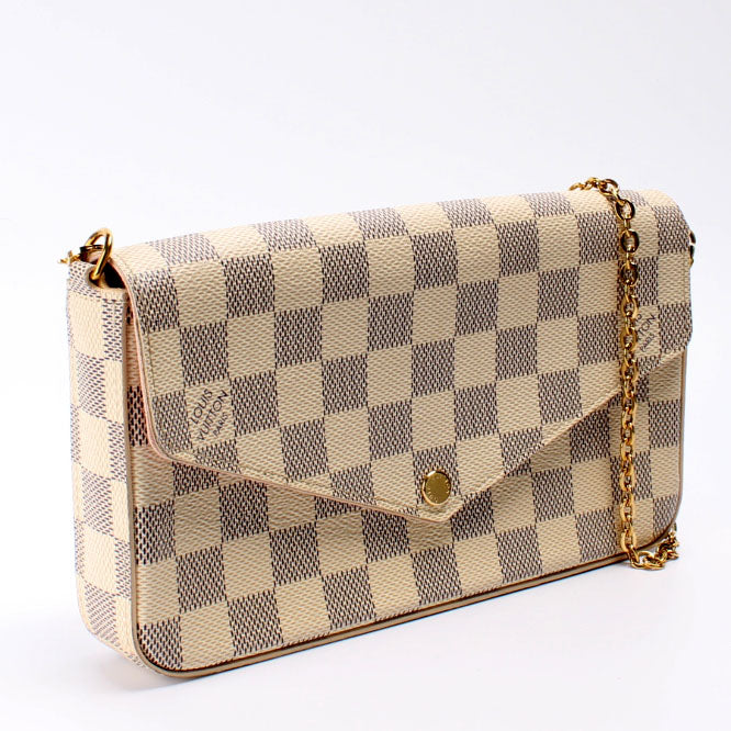 Louis Vuitton Pochette Felicie Azur Damier Clutch Bag Azur 13