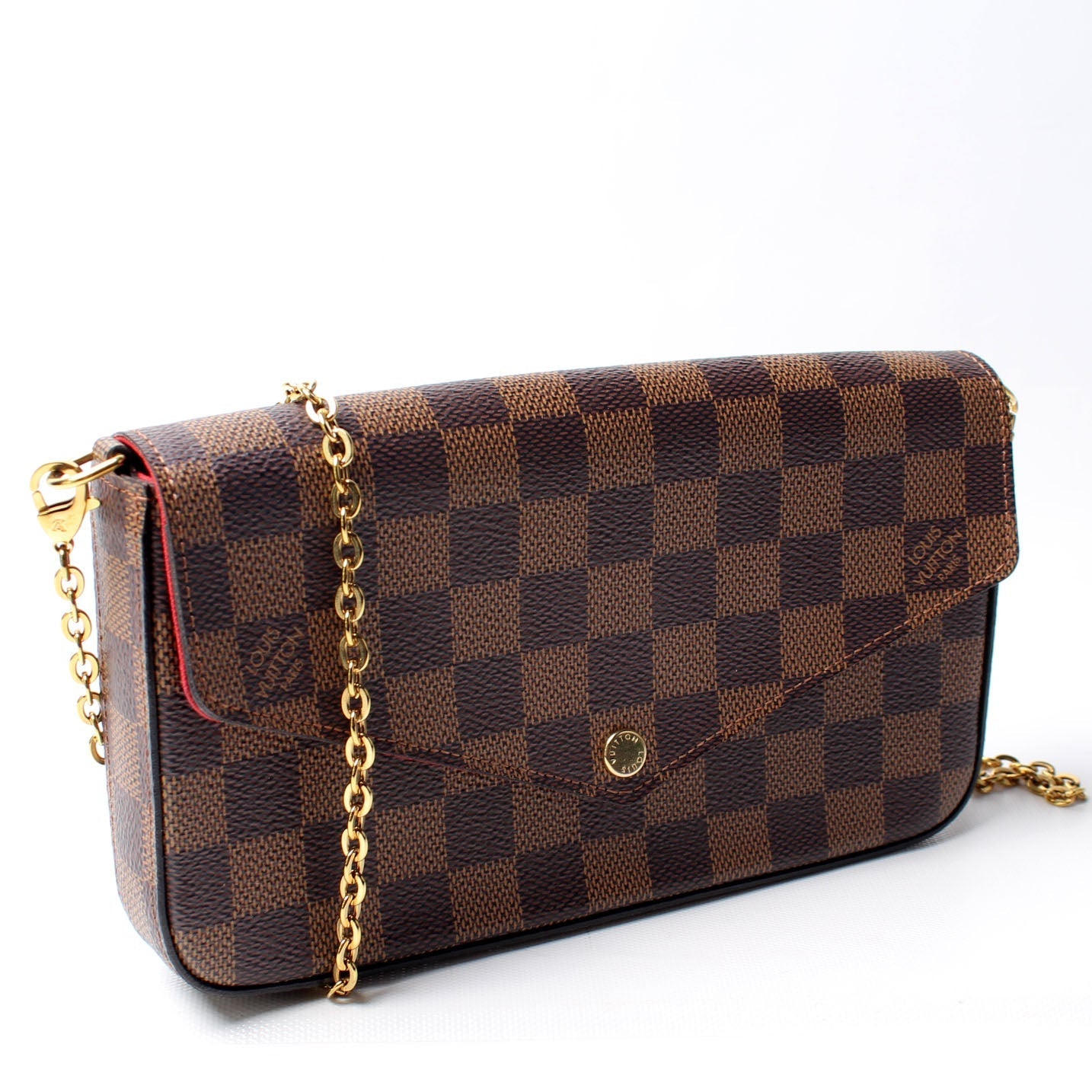 Louis Vuitton Pochette Felicie Ebene Damier Clutch Bag Ebene 10