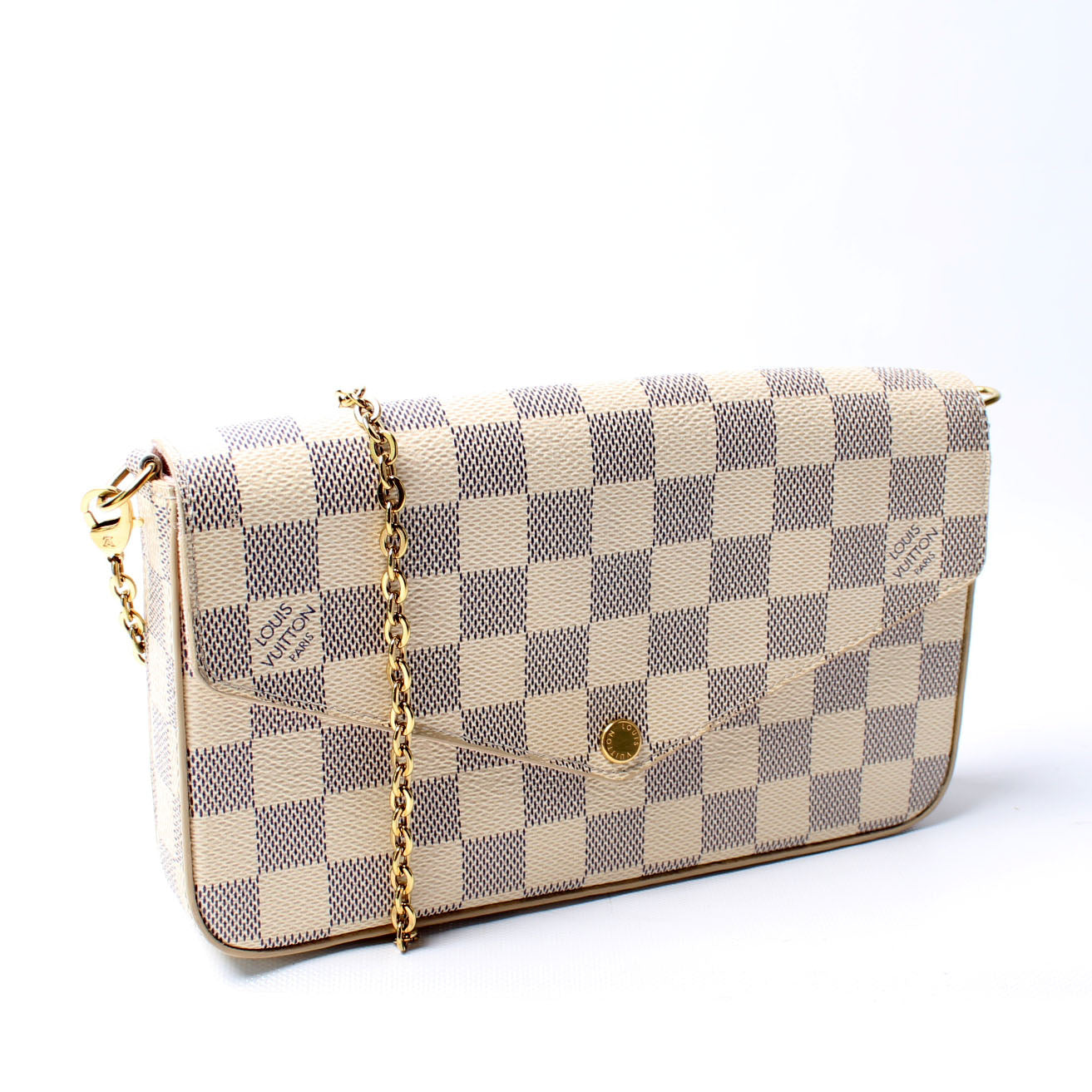 Louis Vuitton Pochette Felicie Azur Damier Clutch Bag Azur 14