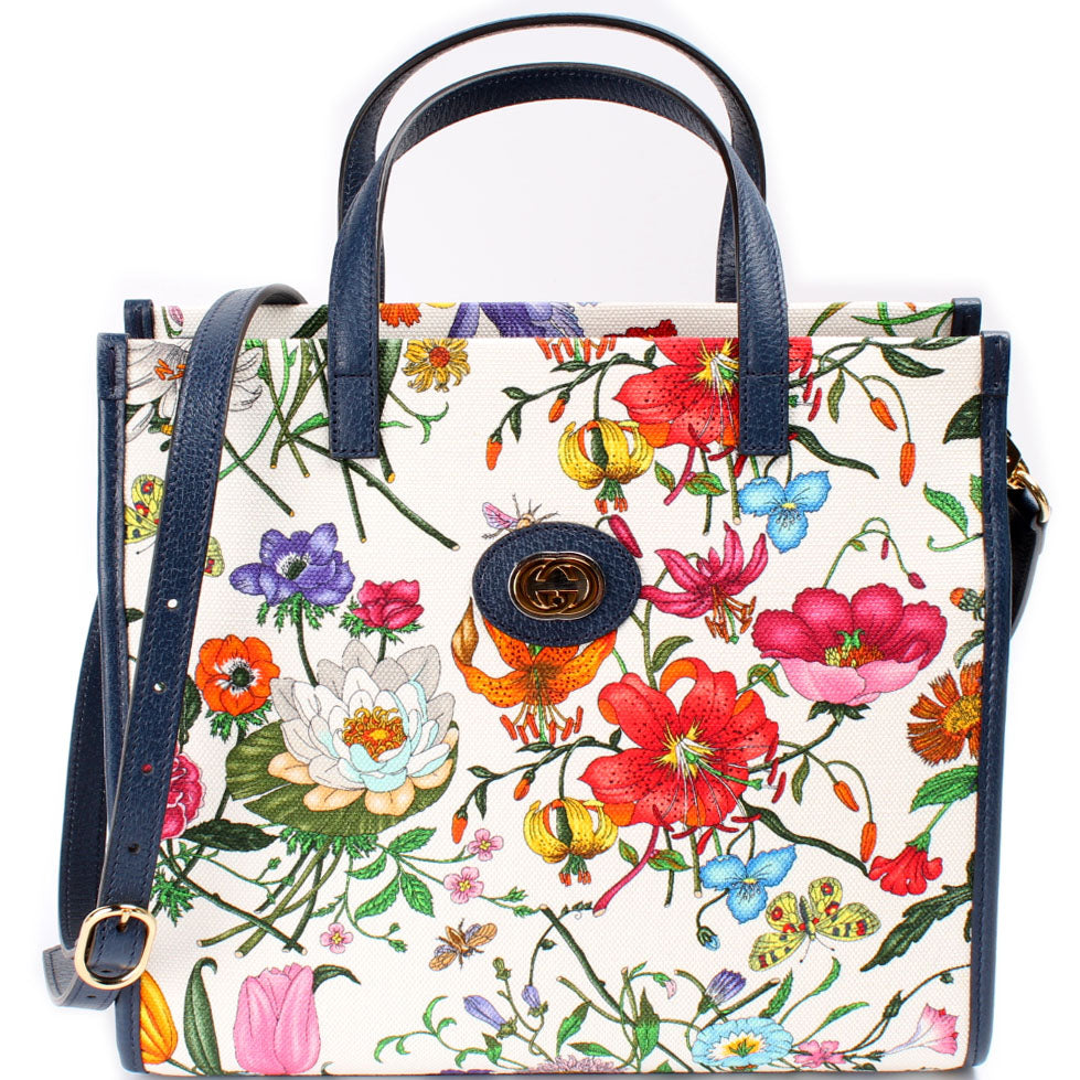 Gucci Floral Canvas Medium Tote Bag