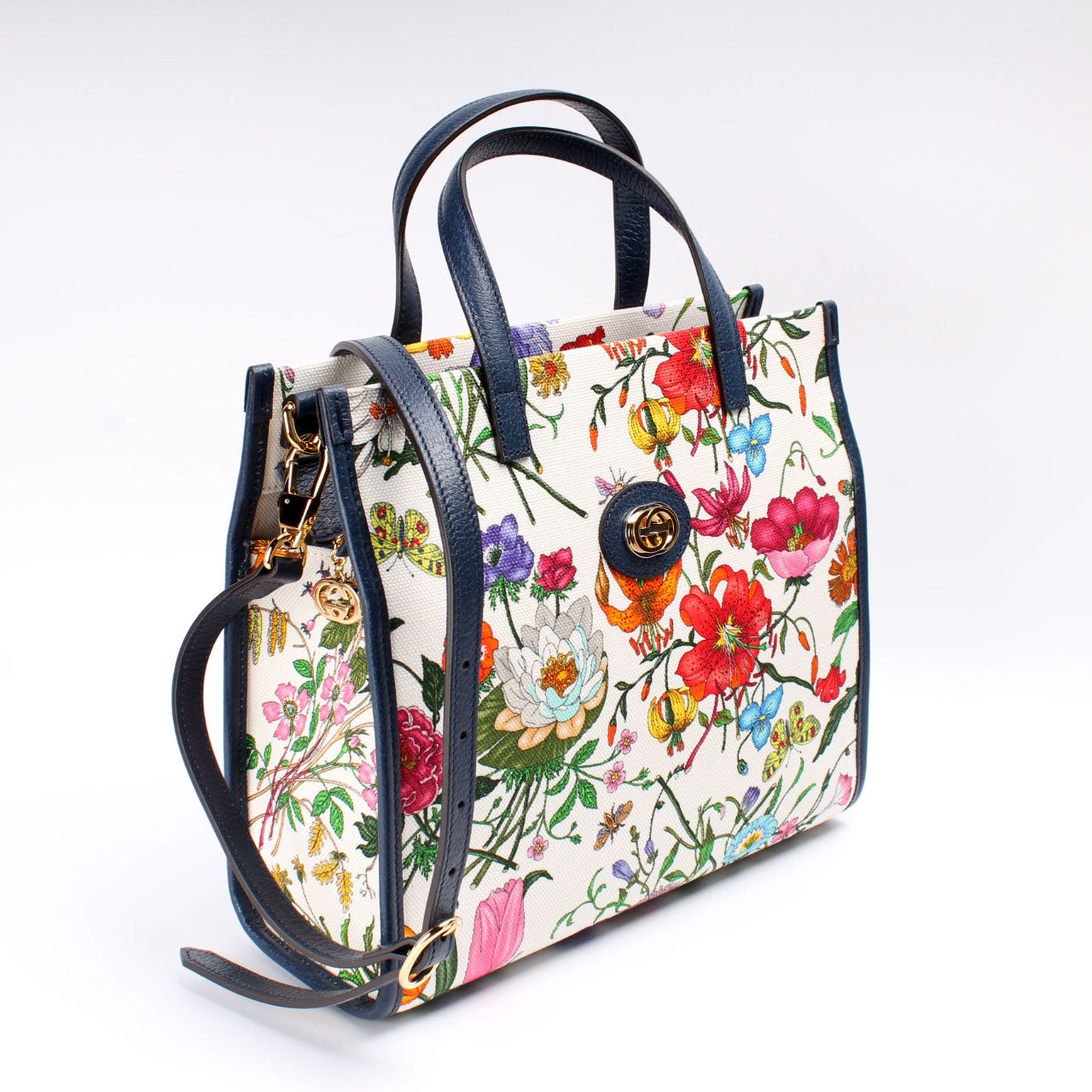 Gucci Floral Canvas Medium Tote Bag