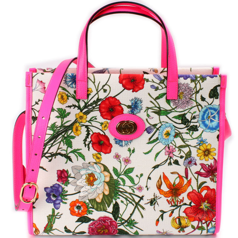 Gucci Flora Tote Bag Canvas Medium