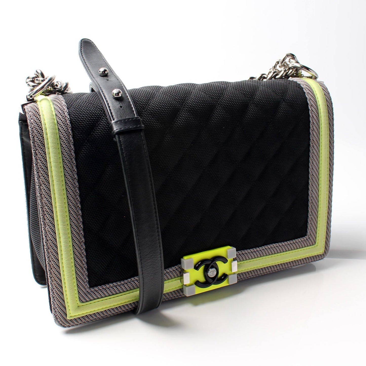 Chanel Boy Neon Nylon 22M Handbag