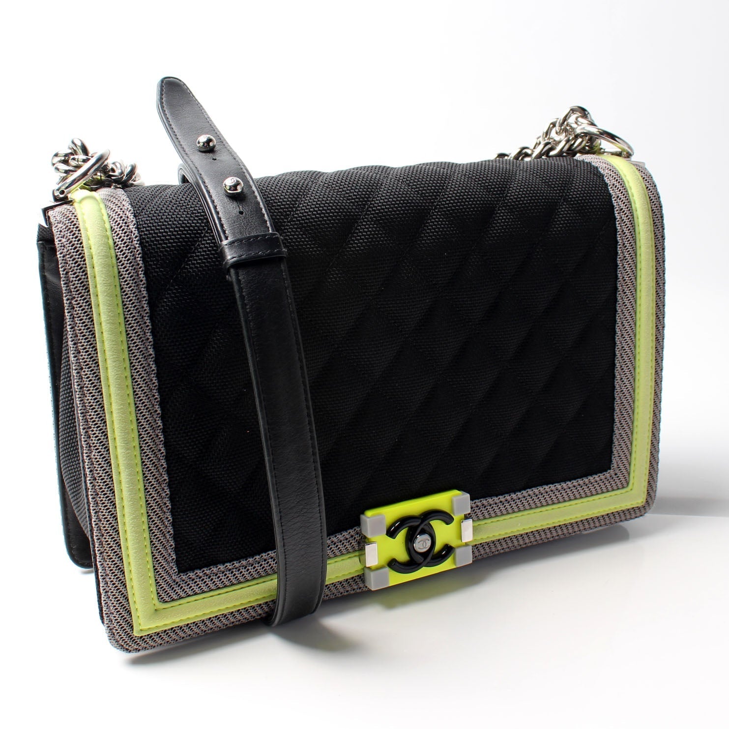 Chanel Boy Neon Nylon 22M Handbag