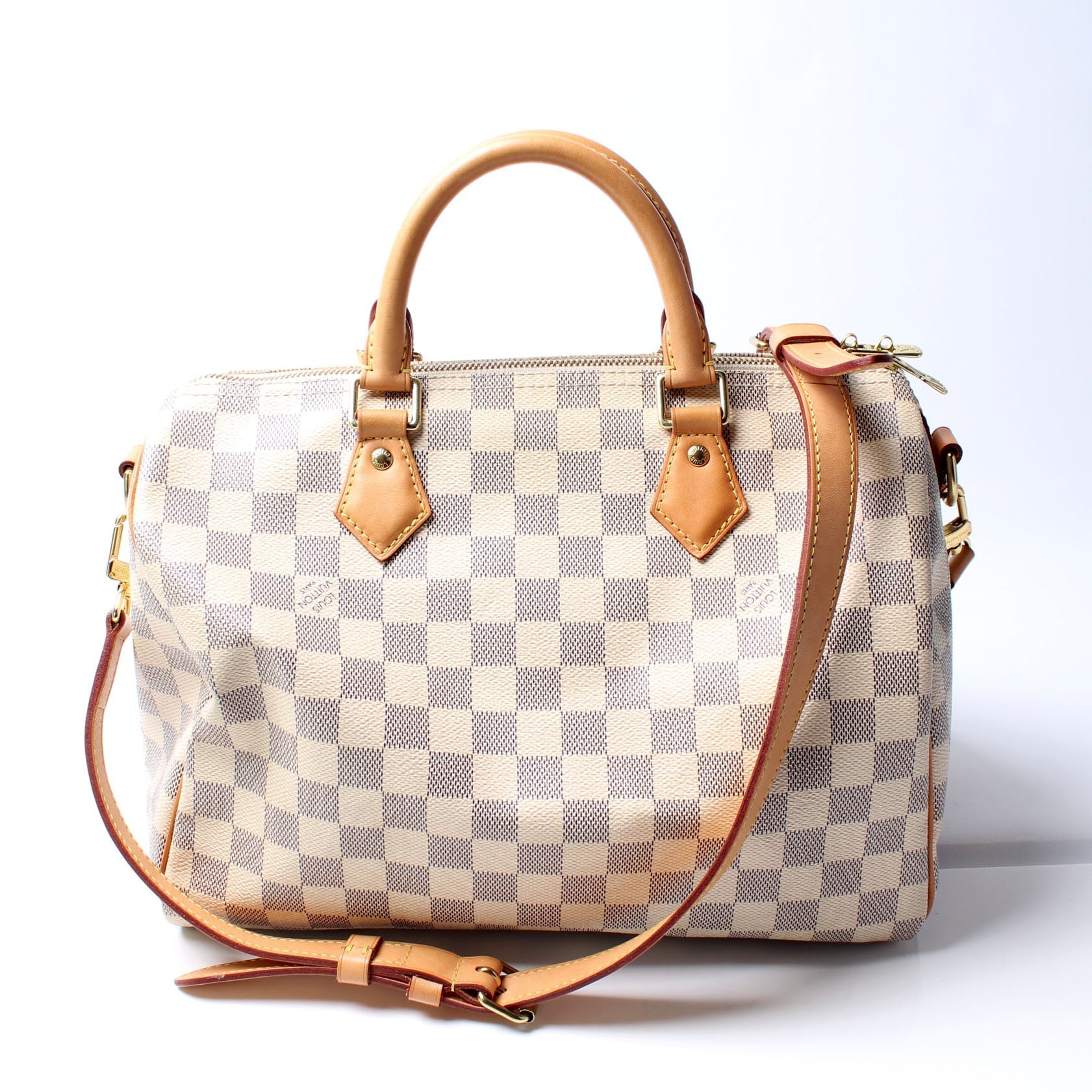 Louis Vuitton Speedy 30 Bandouliere Azur Damier Handbag Azur 12