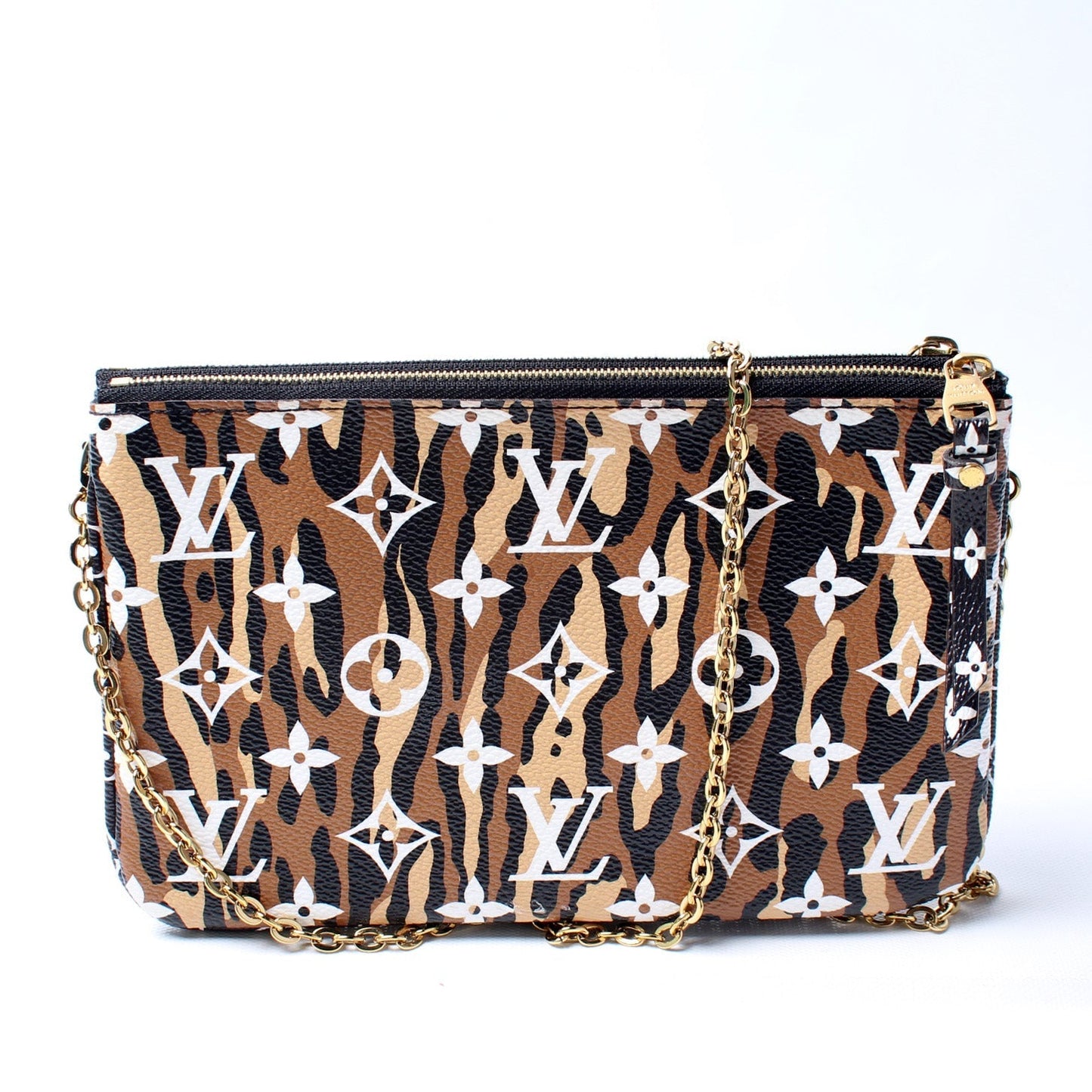 Louis Vuitton Double Zip Pochette Giant Jungle Clutch Bag