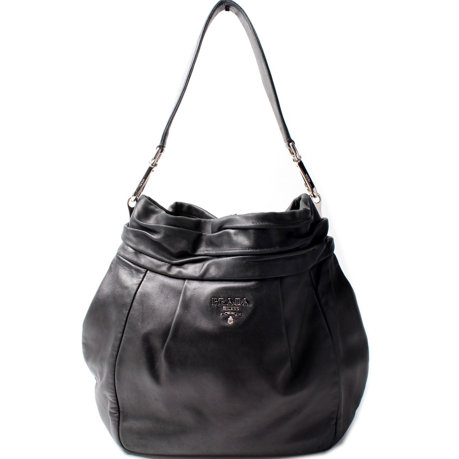 Prada Soft Calf Hobo Bag Leather Travel Bag