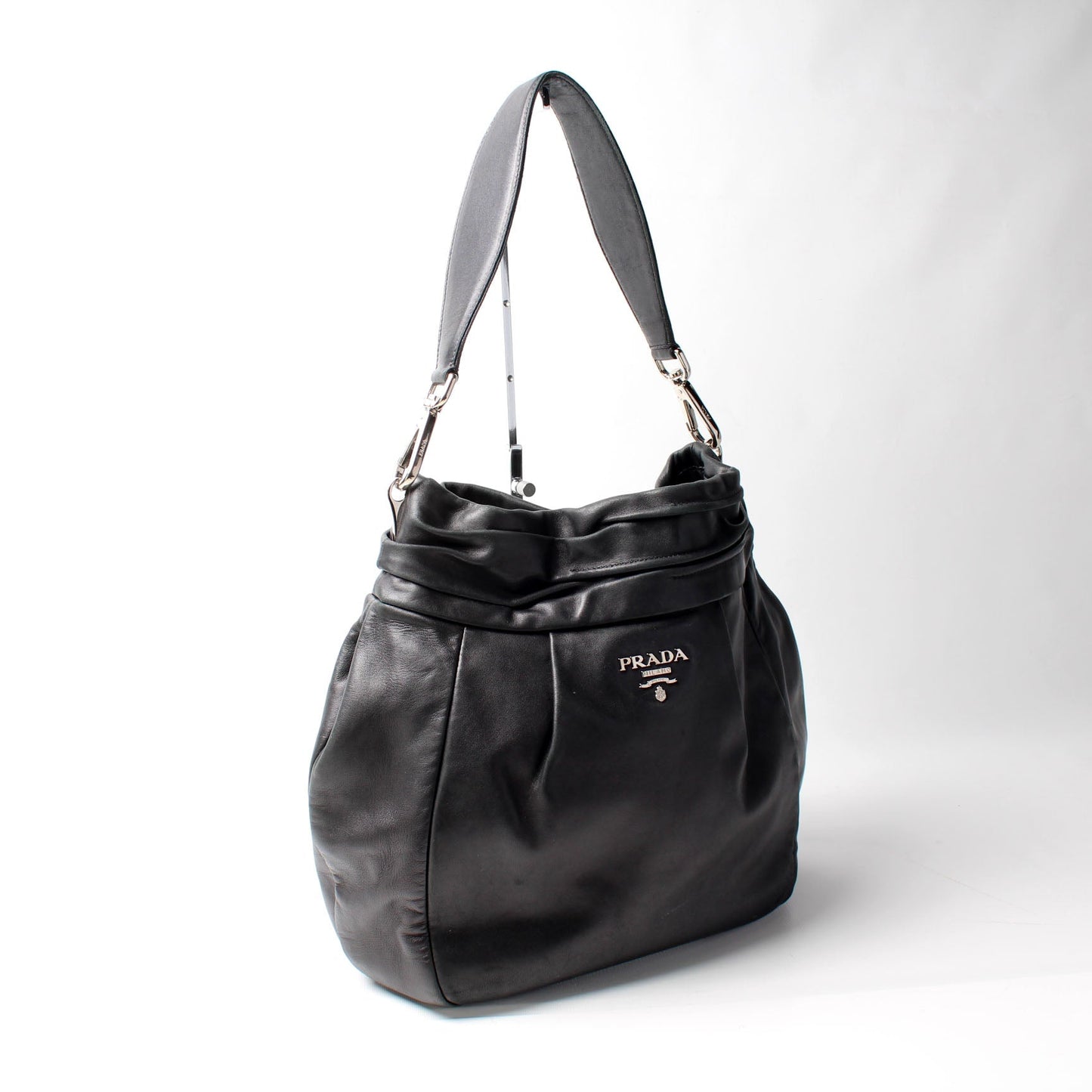 Prada Soft Calf Hobo Bag Leather Travel Bag