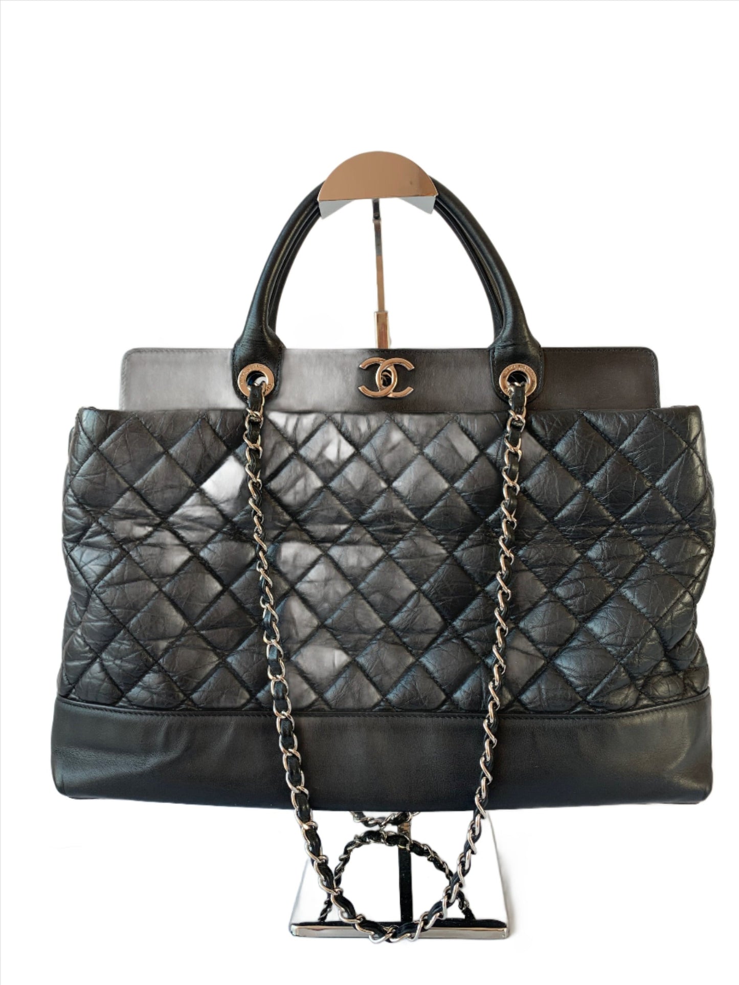 Chanel Portobello Shopping Handle CC Lined Quilted Black Tote Bag
