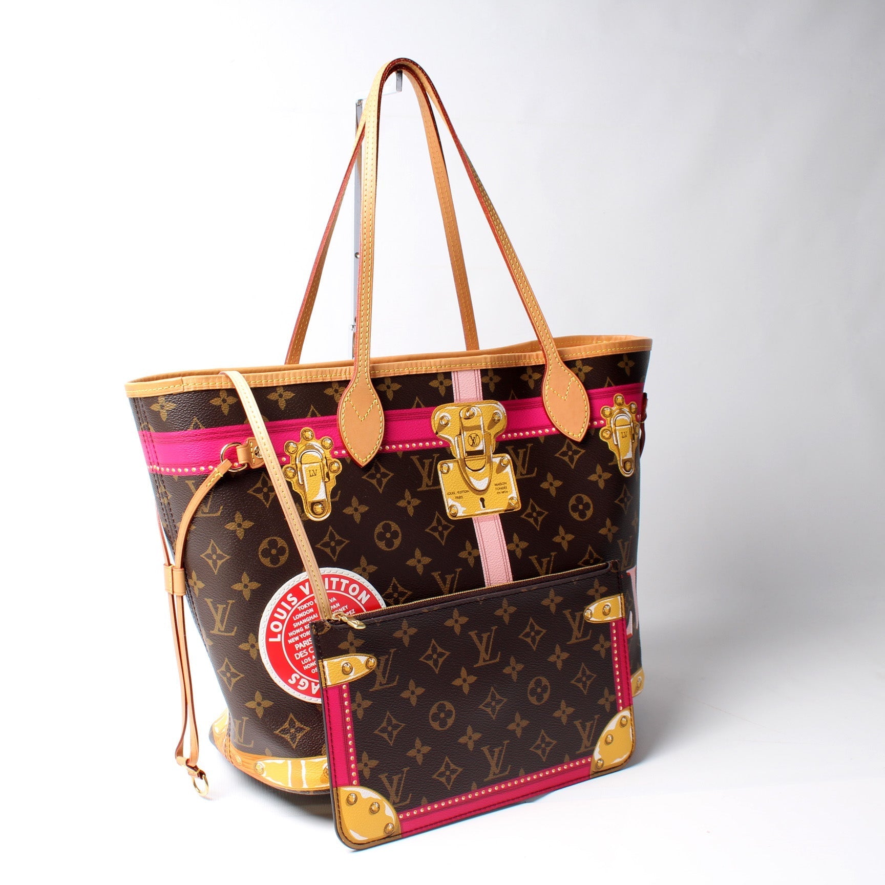Louis Vuitton Neverfull MM W Summer Trunks Monogram Wallet Case