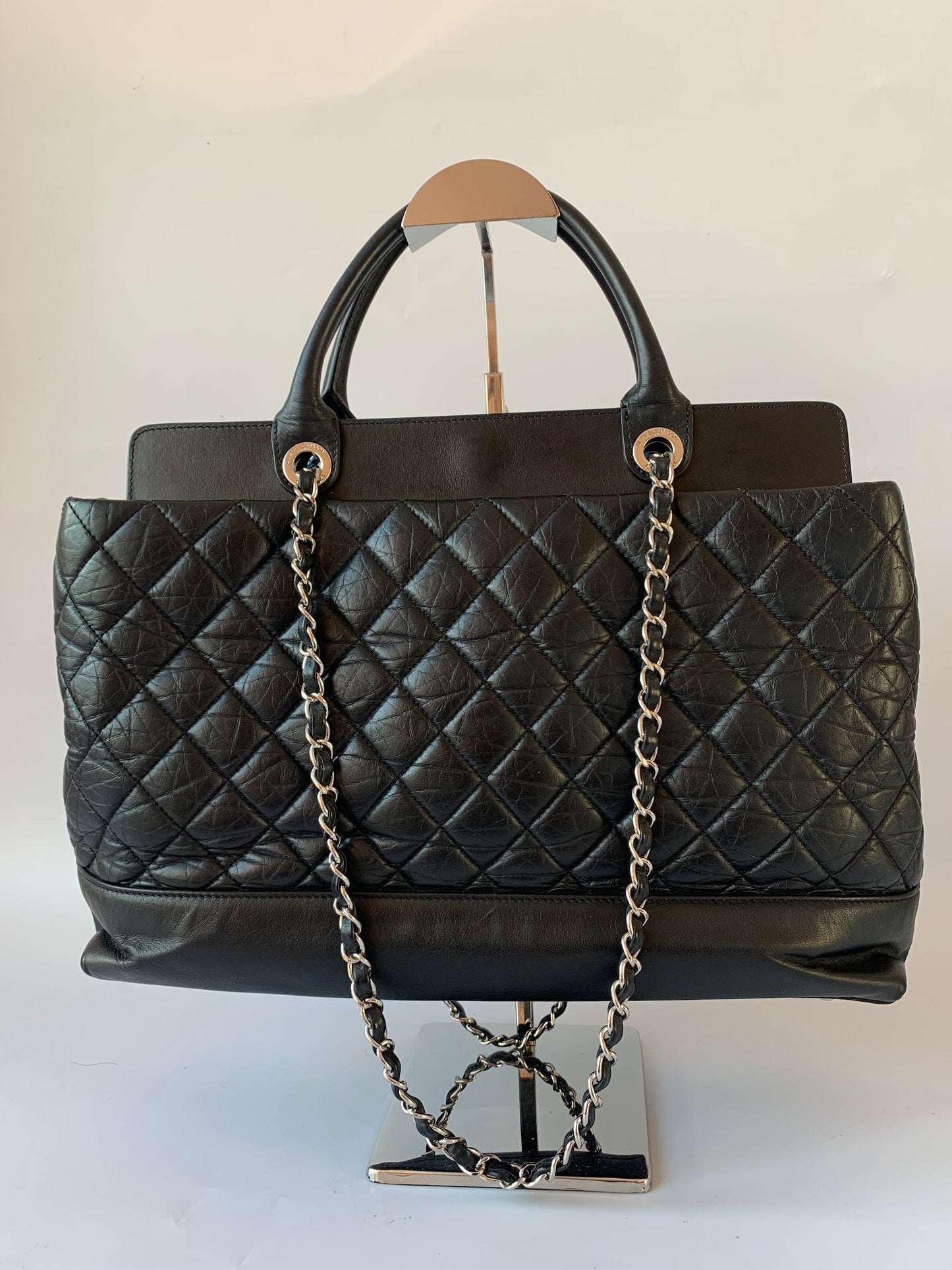 Chanel Portobello Shopping Handle CC Lined Quilted Black Tote Bag