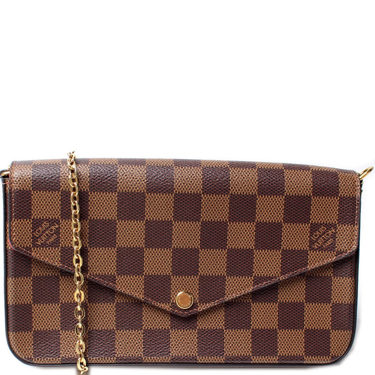 Louis Vuitton Pochette Felicie Ebene Damier Clutch Bag Ebene 8