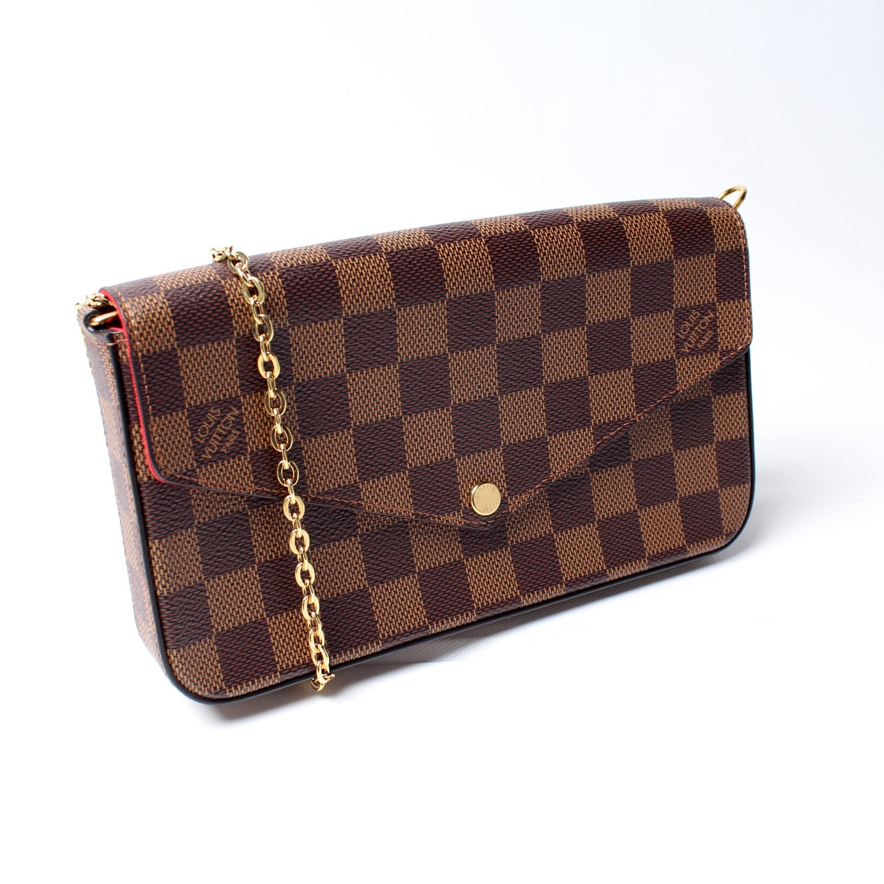 Louis Vuitton Pochette Felicie Ebene Damier Clutch Bag Ebene 8