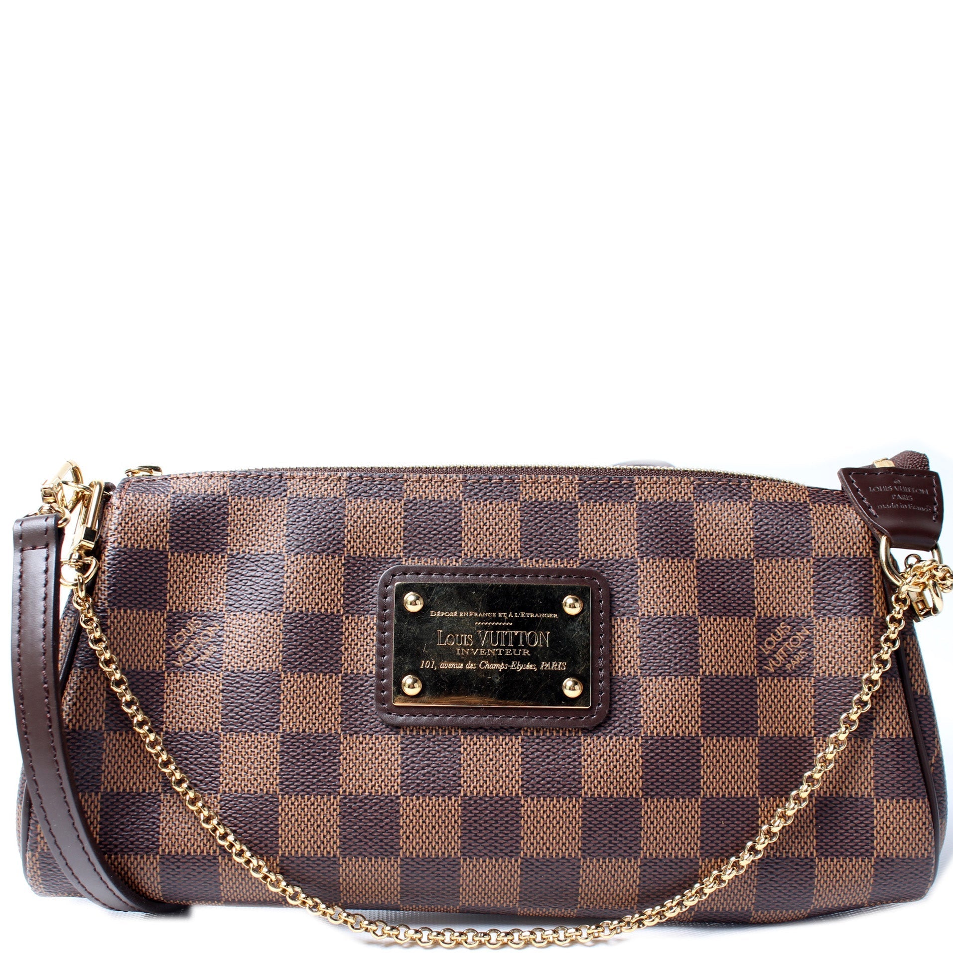 Louis Vuitton Eva Ebene Damier Clutch Bag Ebene 19
