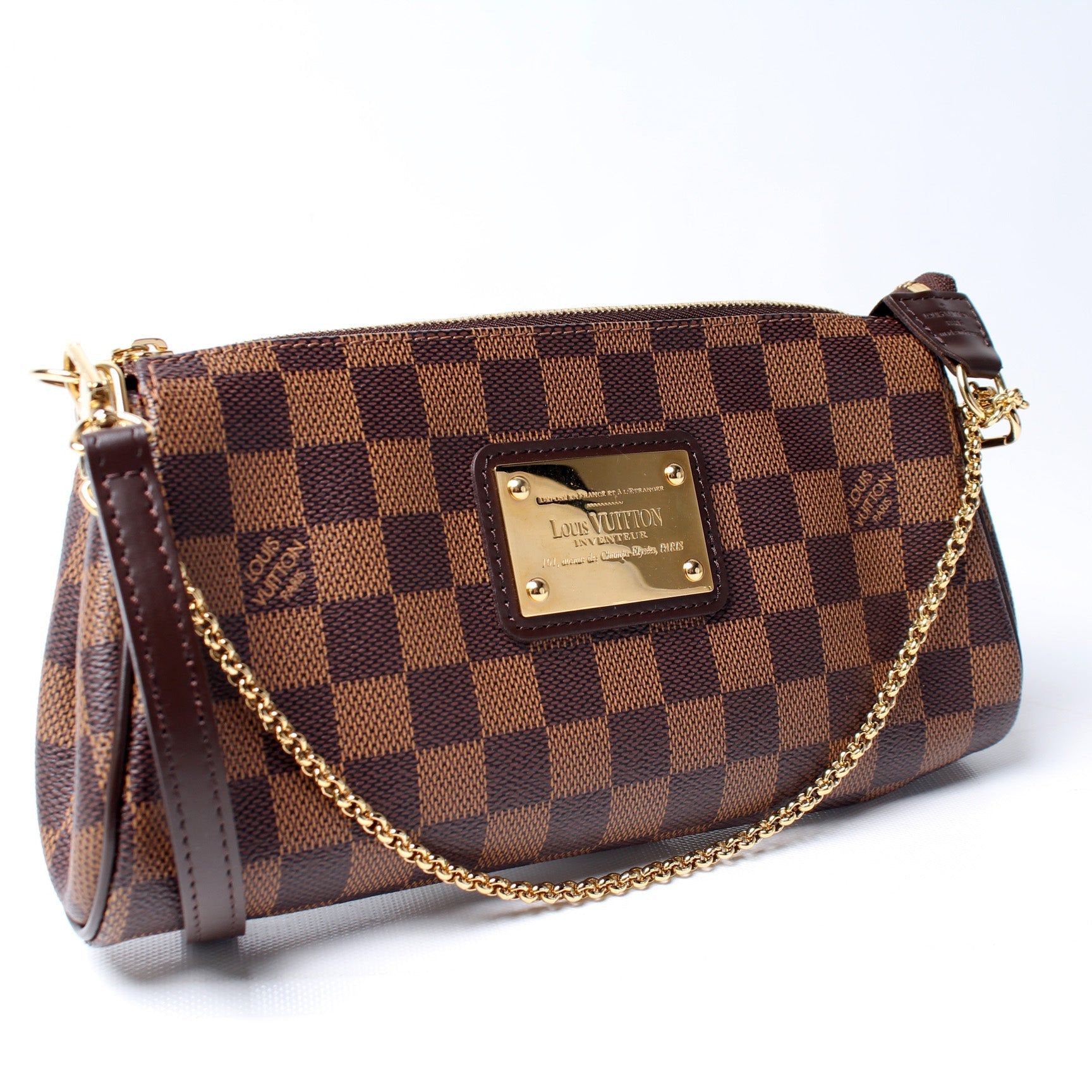 Louis Vuitton Eva Ebene Damier Clutch Bag Ebene 19